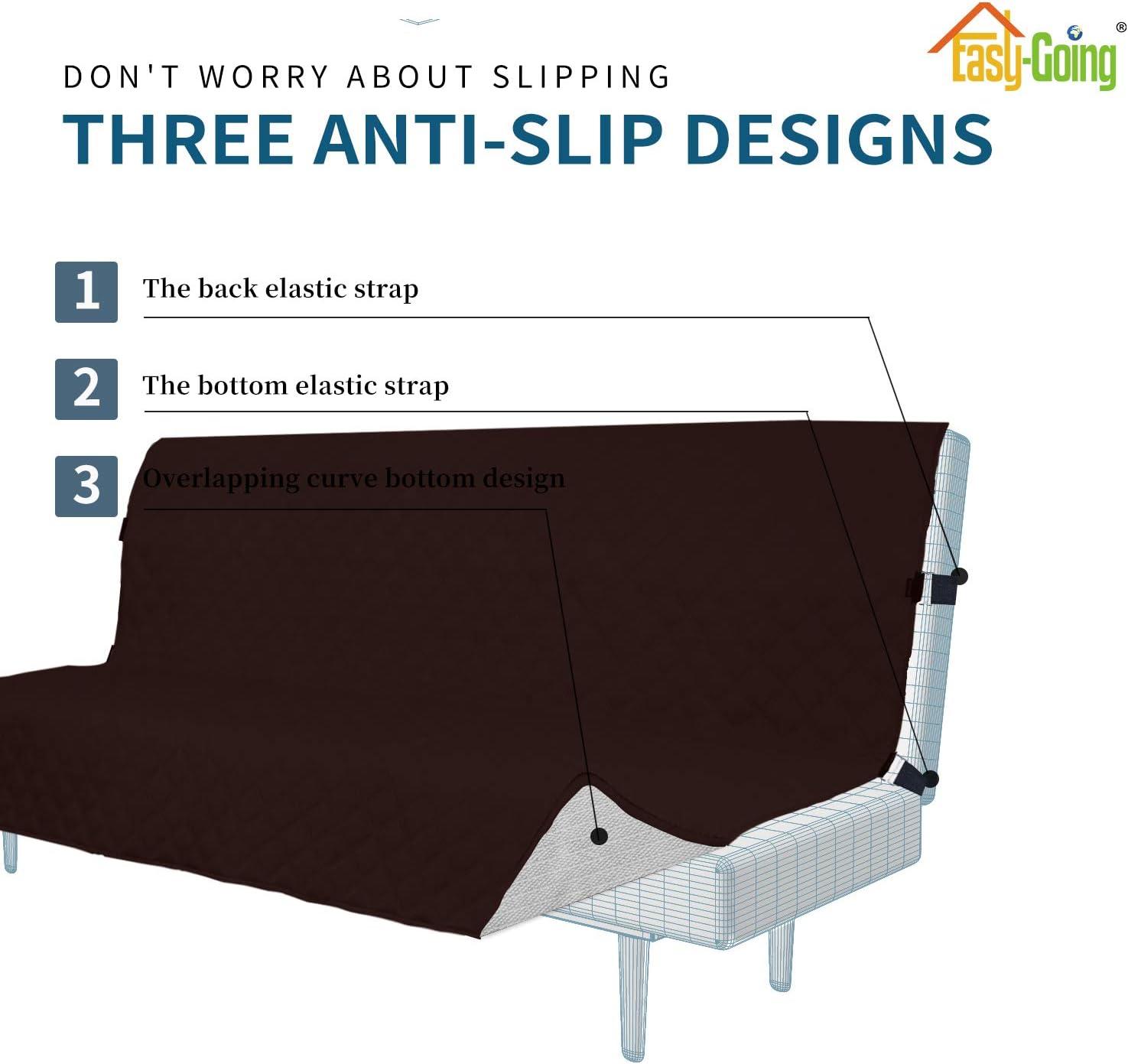 image:imageEasyGoing Sofa Slipcover Waterproof Couch Cover for 3 Cushion Couch Sofa Cover Furniture Protector Cover Pets Covers Washable NonSlip Fabric Pets Kids Children Dog Cat Sofa ChocolateChocolate