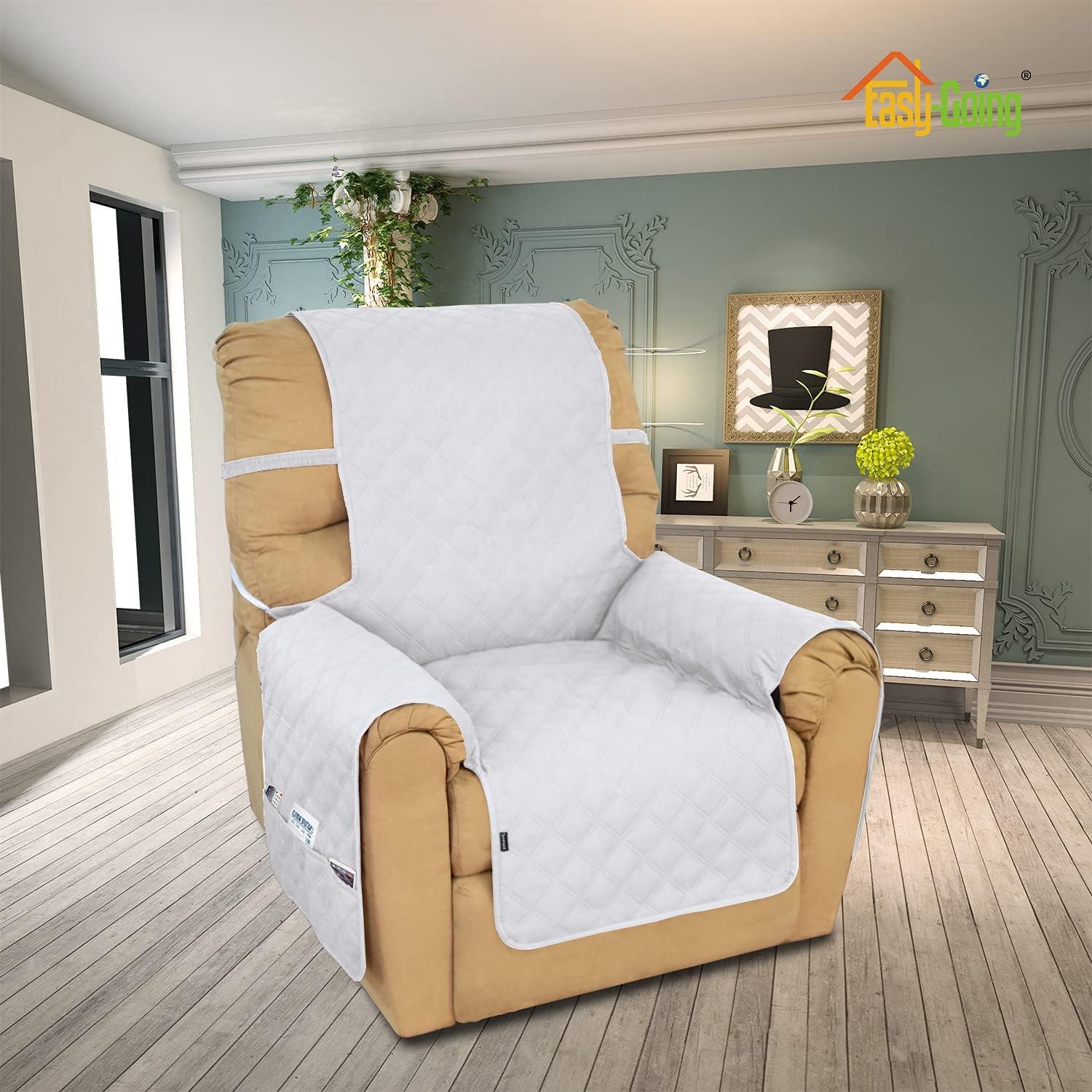 image:imageEasyGoing Sofa Slipcover Waterproof Couch Cover for 3 Cushion Couch Sofa Cover Furniture Protector Cover Pets Covers Washable NonSlip Fabric Pets Kids Children Dog Cat Sofa ChocolateWhite