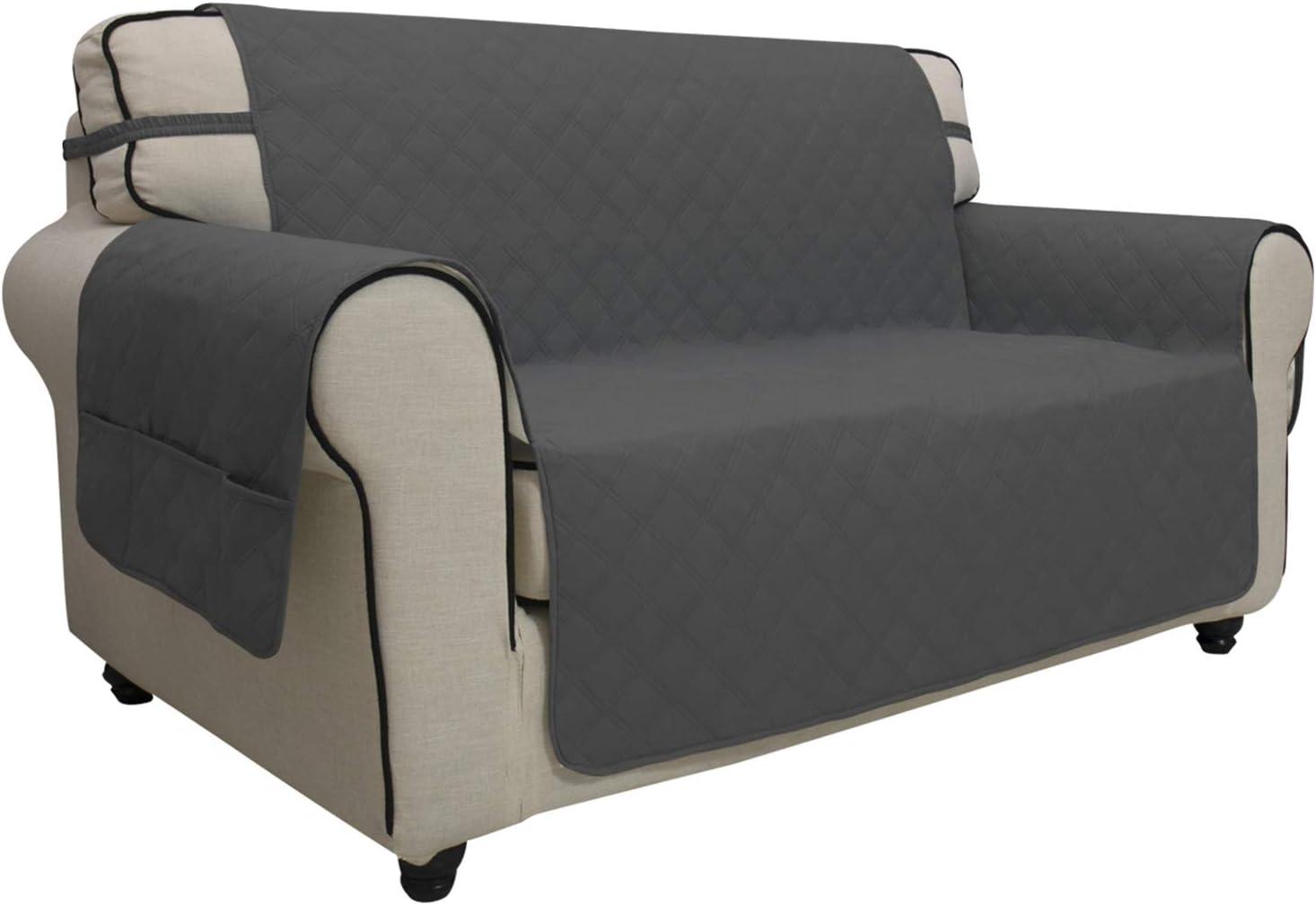 image:imageEasyGoing Sofa Slipcover Waterproof Couch Cover for 3 Cushion Couch Sofa Cover Furniture Protector Cover Pets Covers Washable NonSlip Fabric Pets Kids Children Dog Cat Sofa ChocolateDark Gray