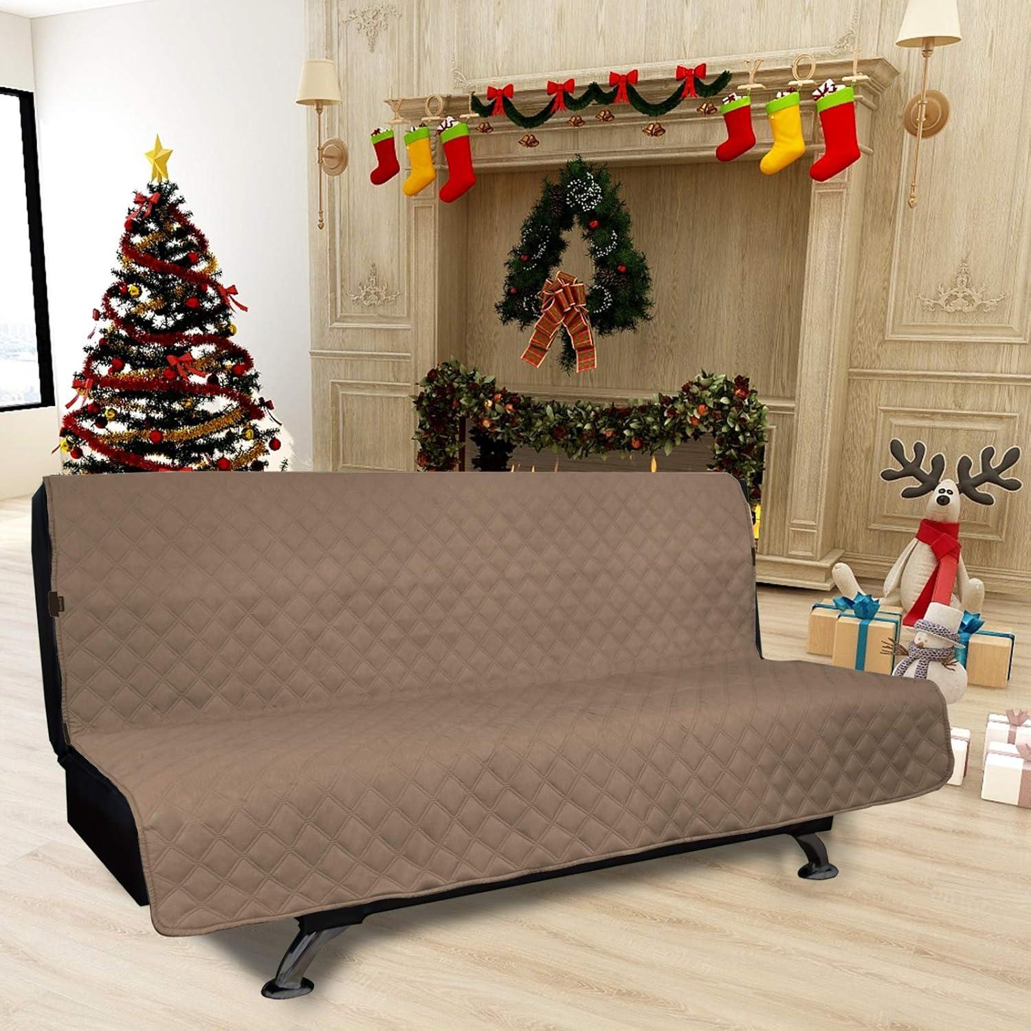 image:imageEasyGoing Sofa Slipcover Waterproof Couch Cover for 3 Cushion Couch Sofa Cover Furniture Protector Cover Pets Covers Washable NonSlip Fabric Pets Kids Children Dog Cat Sofa ChocolateCamel