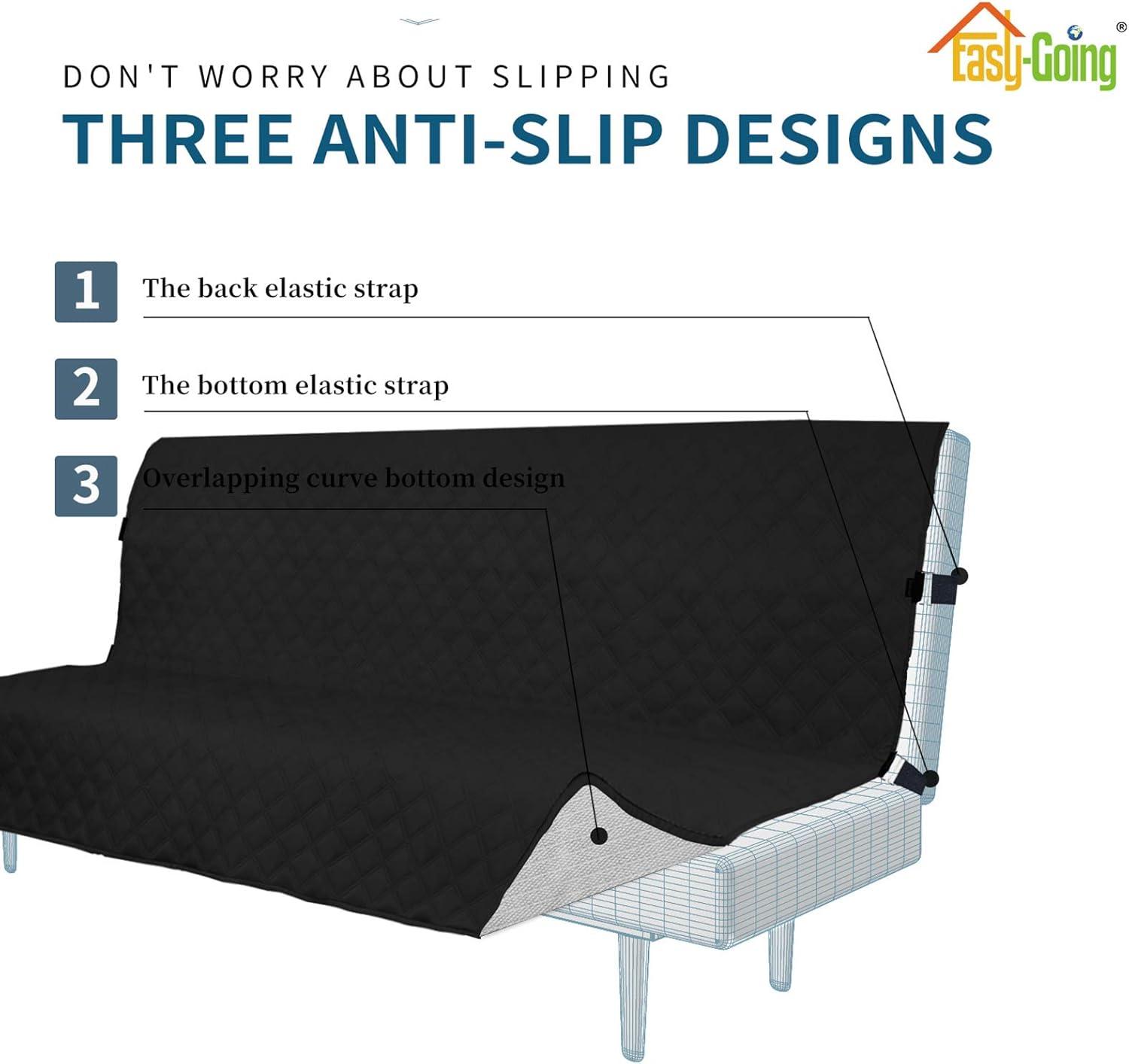 image:imageEasyGoing Sofa Slipcover Waterproof Couch Cover for 3 Cushion Couch Sofa Cover Furniture Protector Cover Pets Covers Washable NonSlip Fabric Pets Kids Children Dog Cat Sofa ChocolateBlack