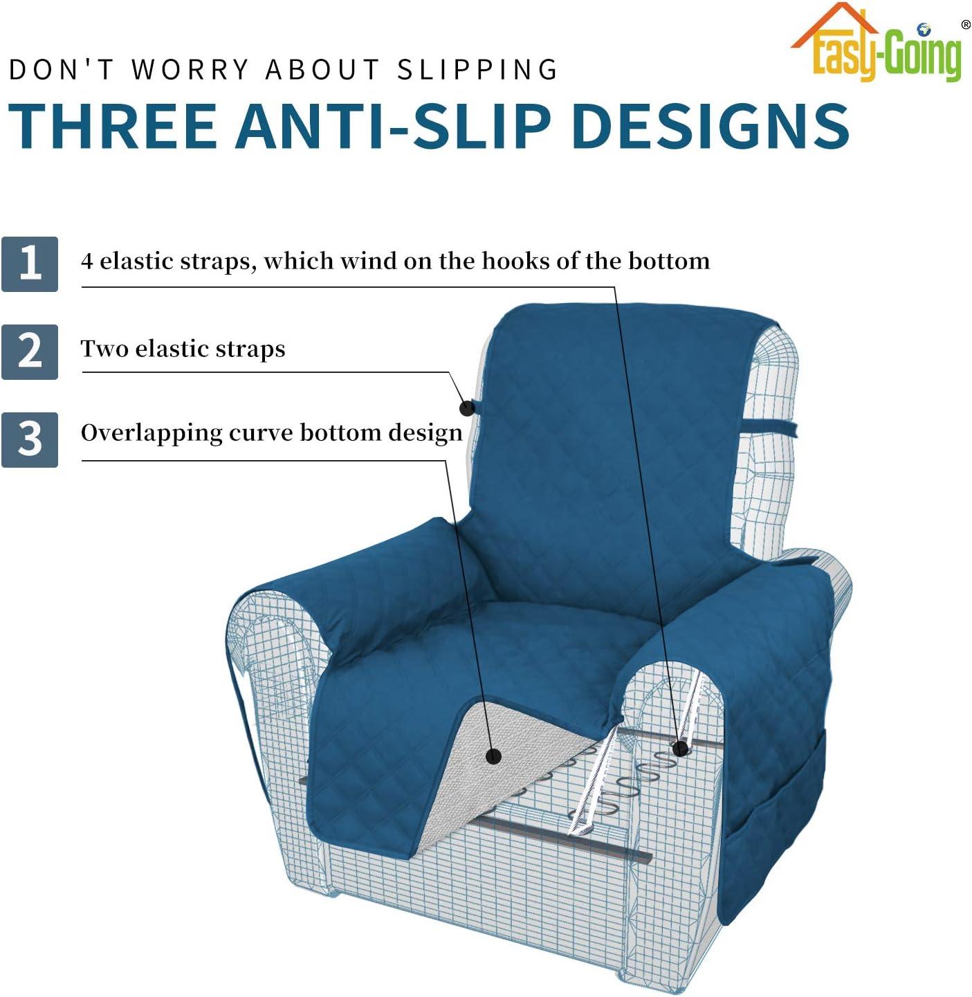 image:imageEasyGoing Sofa Slipcover Waterproof Couch Cover for 3 Cushion Couch Sofa Cover Furniture Protector Cover Pets Covers Washable NonSlip Fabric Pets Kids Children Dog Cat Sofa ChocolatePeacock Blue