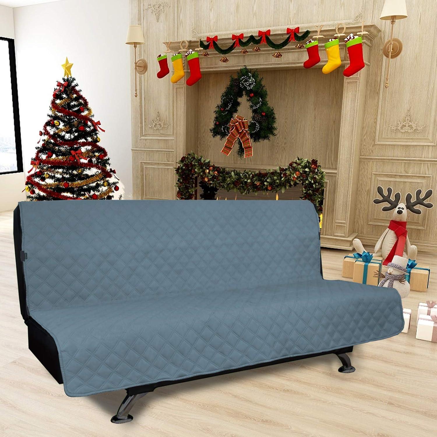 image:imageEasyGoing Sofa Slipcover Waterproof Couch Cover for 3 Cushion Couch Sofa Cover Furniture Protector Cover Pets Covers Washable NonSlip Fabric Pets Kids Children Dog Cat Sofa ChocolateLight Blue