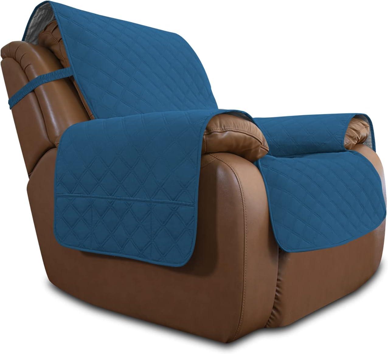 image:imageEasyGoing Sofa Slipcover Waterproof Couch Cover for 3 Cushion Couch Sofa Cover Furniture Protector Cover Pets Covers Washable NonSlip Fabric Pets Kids Children Dog Cat Sofa ChocolatePeacock Blue