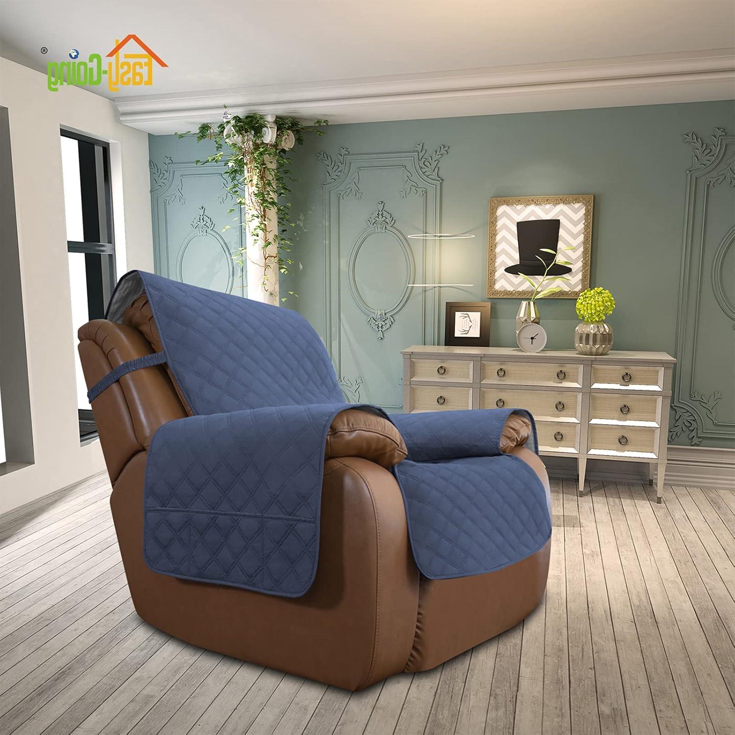 image:imageEasyGoing Sofa Slipcover Waterproof Couch Cover for 3 Cushion Couch Sofa Cover Furniture Protector Cover Pets Covers Washable NonSlip Fabric Pets Kids Children Dog Cat Sofa ChocolateNavy