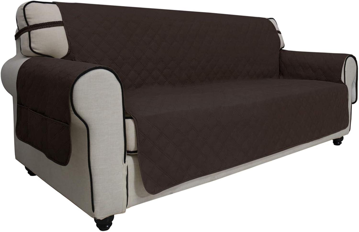 image:imageEasyGoing Sofa Slipcover Waterproof Couch Cover for 3 Cushion Couch Sofa Cover Furniture Protector Cover Pets Covers Washable NonSlip Fabric Pets Kids Children Dog Cat Sofa ChocolateChocolate