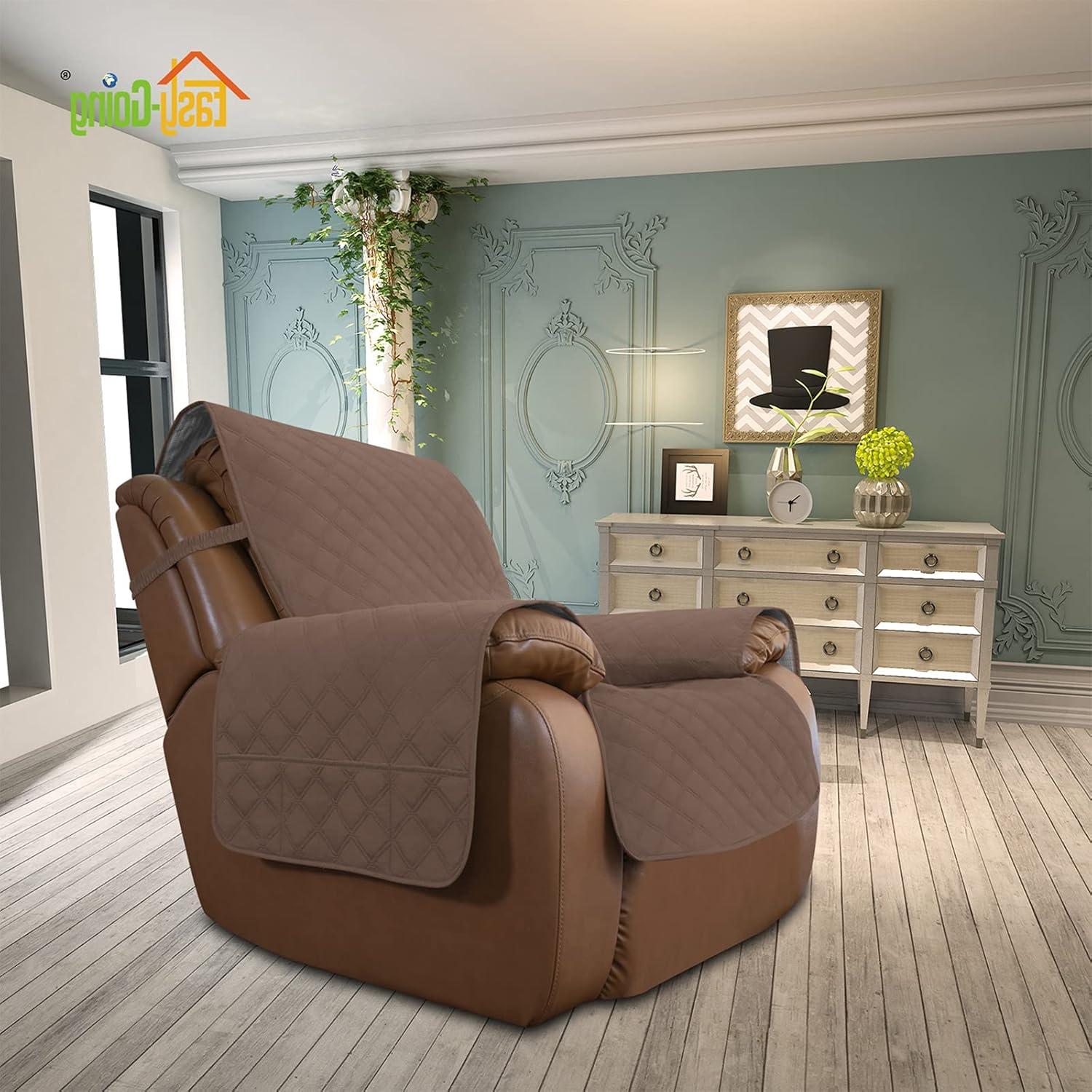 image:imageEasyGoing Sofa Slipcover Waterproof Couch Cover for 3 Cushion Couch Sofa Cover Furniture Protector Cover Pets Covers Washable NonSlip Fabric Pets Kids Children Dog Cat Sofa ChocolateBrown