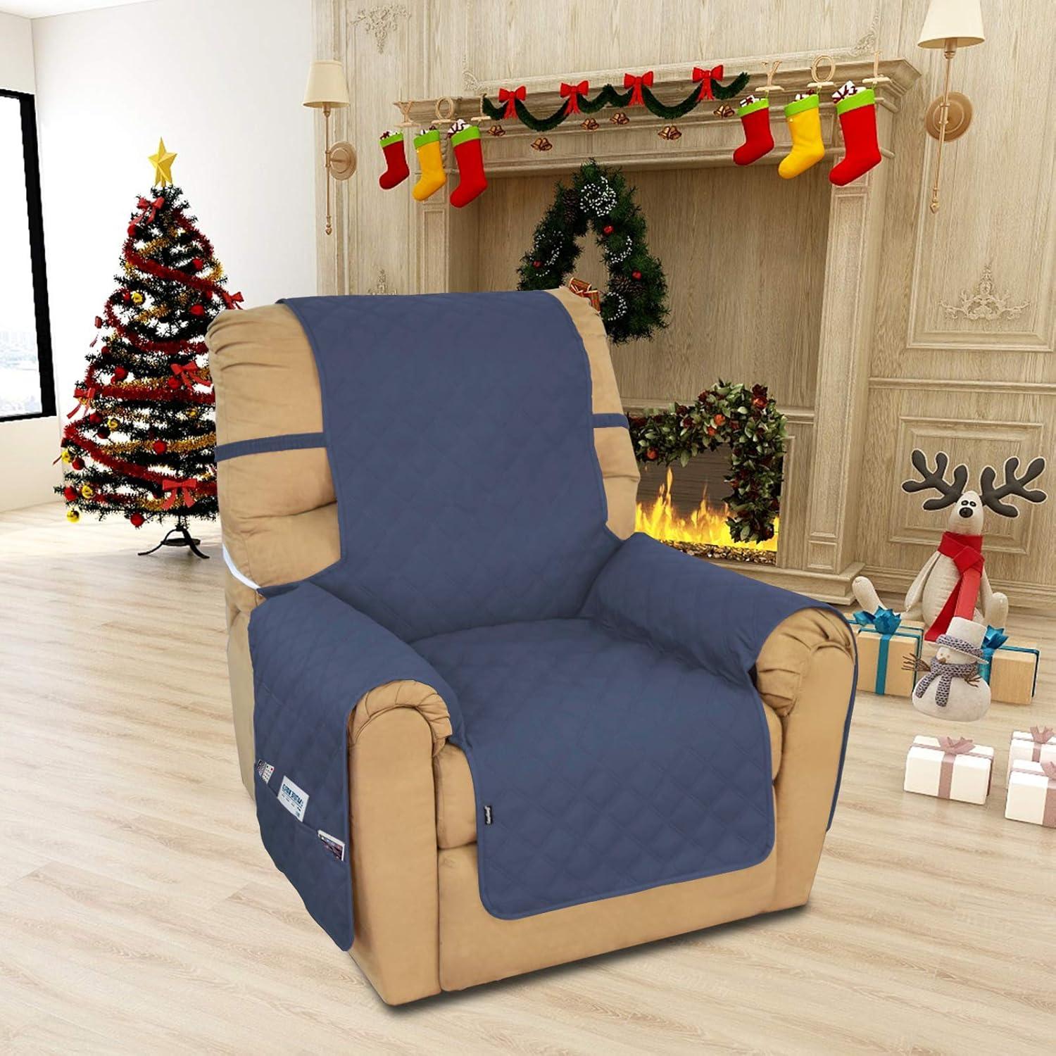 image:imageEasyGoing Sofa Slipcover Waterproof Couch Cover for 3 Cushion Couch Sofa Cover Furniture Protector Cover Pets Covers Washable NonSlip Fabric Pets Kids Children Dog Cat Sofa ChocolateNavy