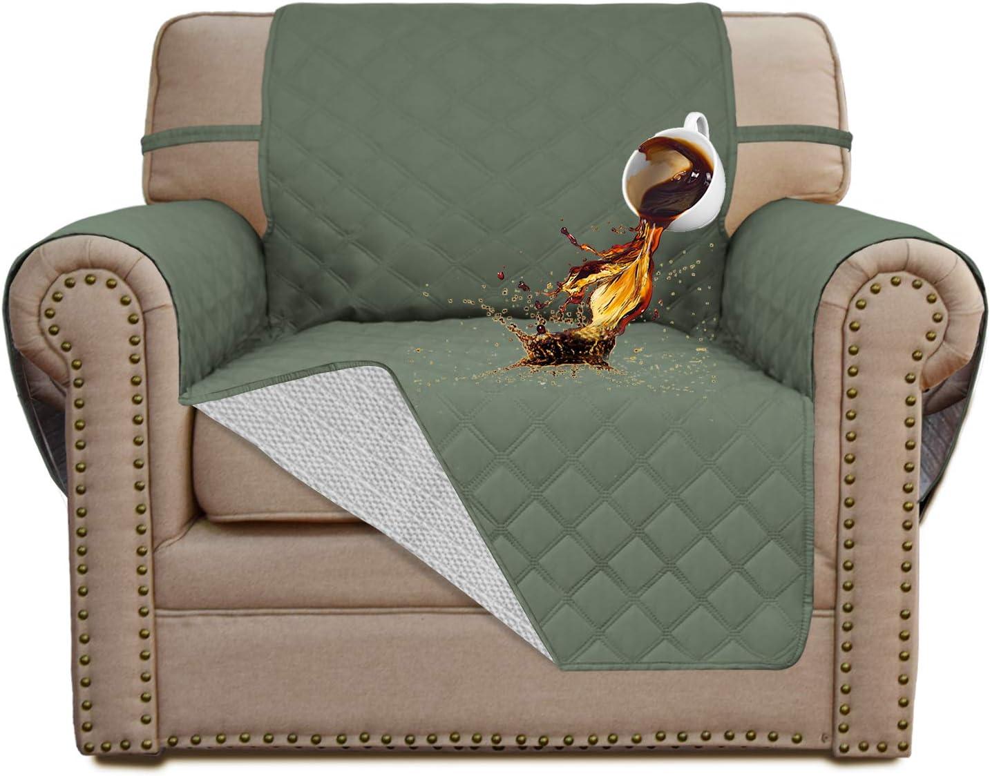 image:imageEasyGoing Sofa Slipcover Waterproof Couch Cover for 3 Cushion Couch Sofa Cover Furniture Protector Cover Pets Covers Washable NonSlip Fabric Pets Kids Children Dog Cat Sofa ChocolateGreyish Green
