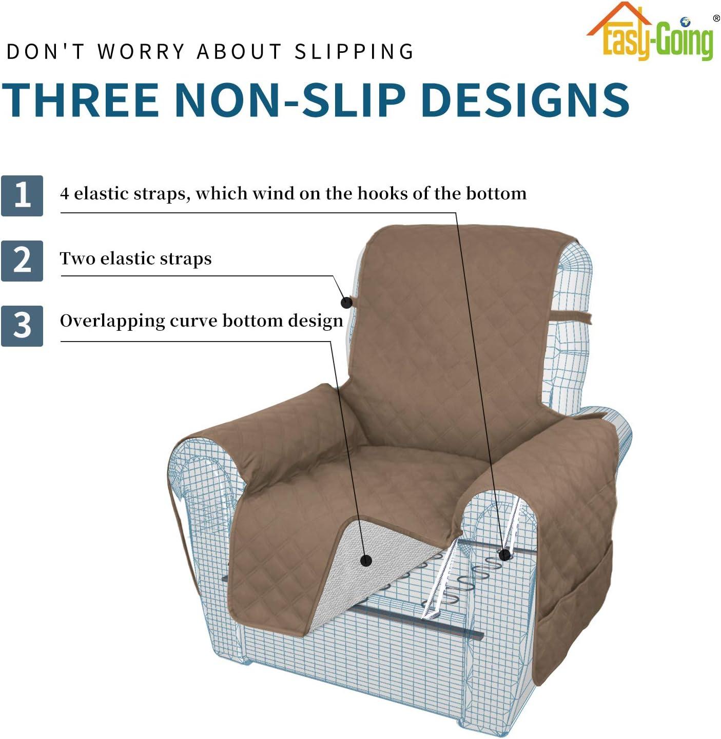 image:imageEasyGoing Sofa Slipcover Waterproof Couch Cover for 3 Cushion Couch Sofa Cover Furniture Protector Cover Pets Covers Washable NonSlip Fabric Pets Kids Children Dog Cat Sofa ChocolateCamel