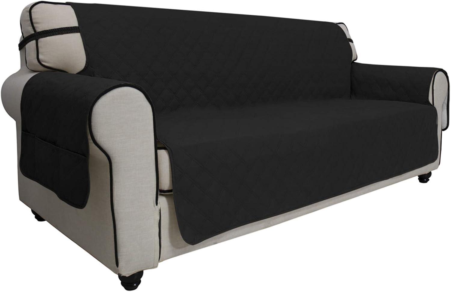 image:imageEasyGoing Sofa Slipcover Waterproof Couch Cover for 3 Cushion Couch Sofa Cover Furniture Protector Cover Pets Covers Washable NonSlip Fabric Pets Kids Children Dog Cat Sofa ChocolateBlack