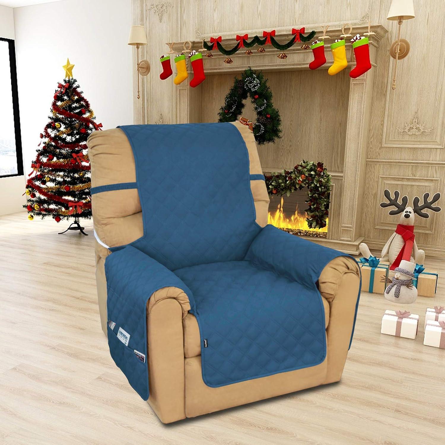 image:imageEasyGoing Sofa Slipcover Waterproof Couch Cover for 3 Cushion Couch Sofa Cover Furniture Protector Cover Pets Covers Washable NonSlip Fabric Pets Kids Children Dog Cat Sofa ChocolatePeacock Blue