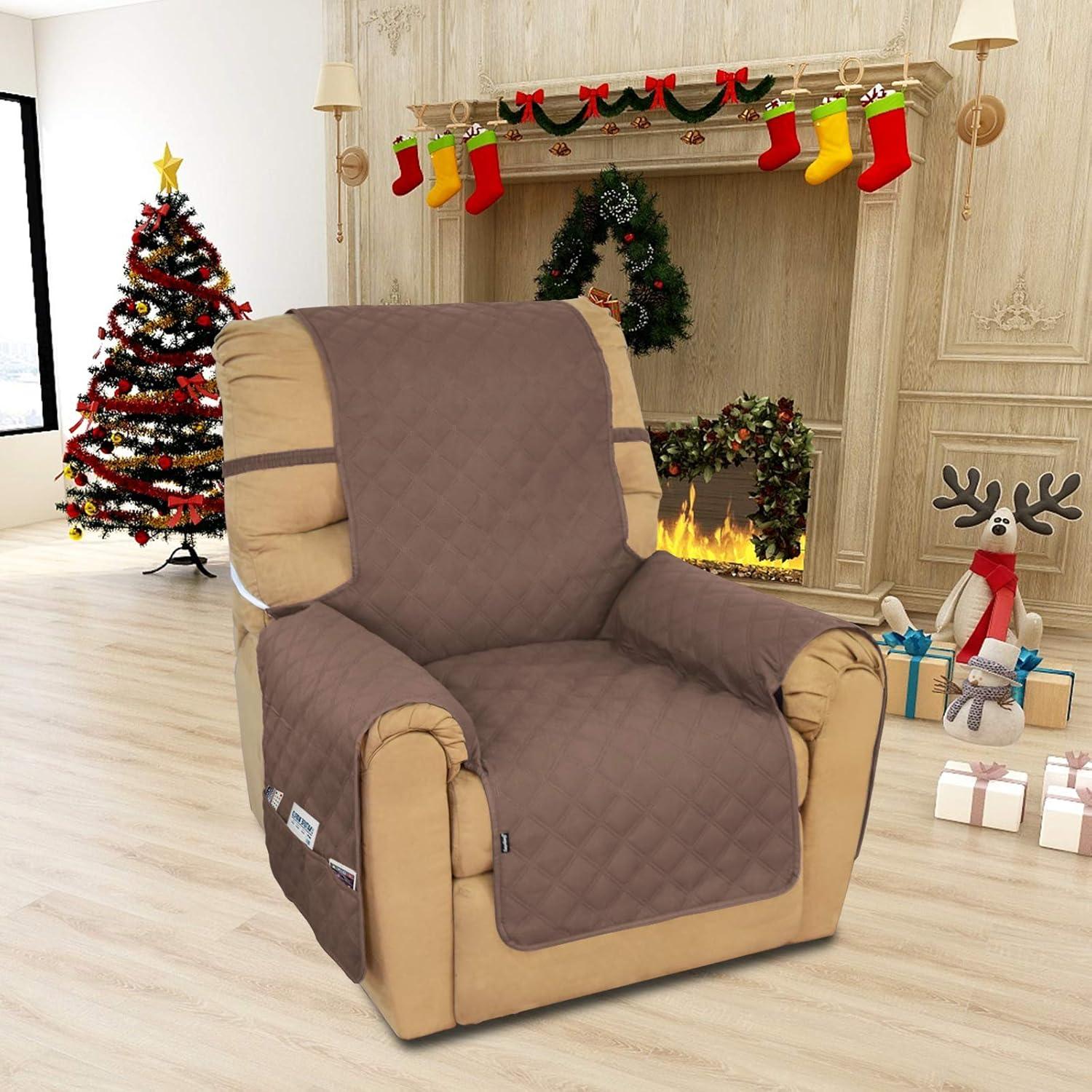 image:imageEasyGoing Sofa Slipcover Waterproof Couch Cover for 3 Cushion Couch Sofa Cover Furniture Protector Cover Pets Covers Washable NonSlip Fabric Pets Kids Children Dog Cat Sofa ChocolateBrown