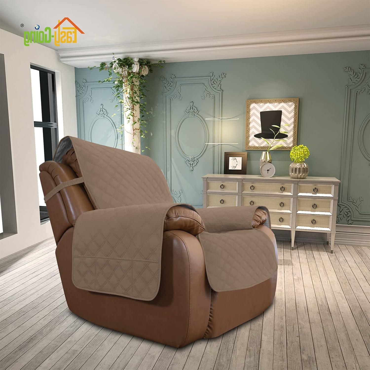 image:imageEasyGoing Sofa Slipcover Waterproof Couch Cover for 3 Cushion Couch Sofa Cover Furniture Protector Cover Pets Covers Washable NonSlip Fabric Pets Kids Children Dog Cat Sofa ChocolateCamel