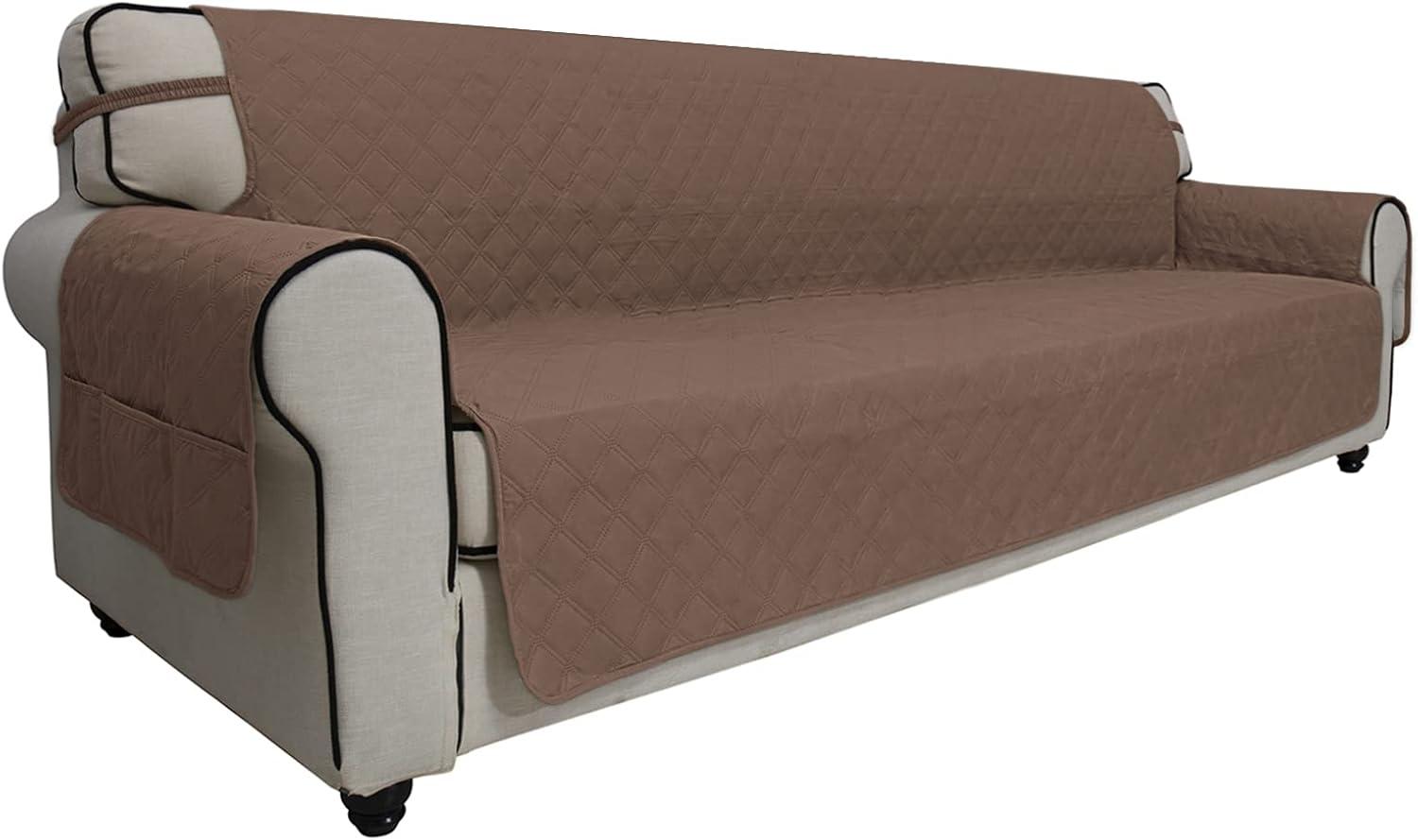 image:imageEasyGoing Sofa Slipcover Waterproof Couch Cover for 3 Cushion Couch Sofa Cover Furniture Protector Cover Pets Covers Washable NonSlip Fabric Pets Kids Children Dog Cat Sofa ChocolateBrown