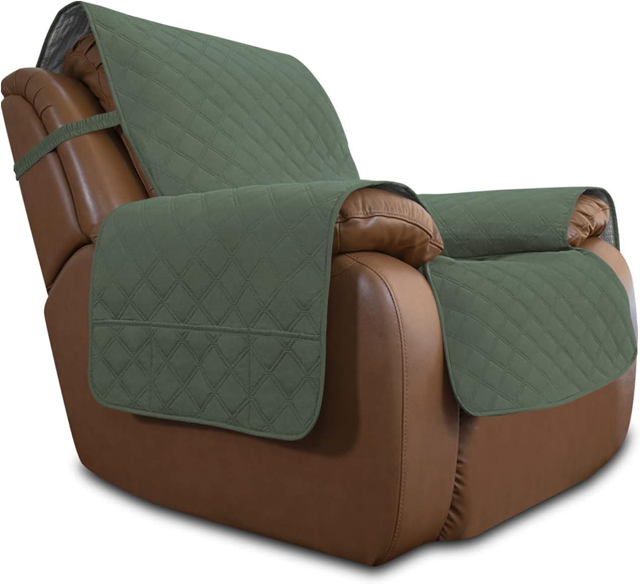 image:imageEasyGoing Sofa Slipcover Waterproof Couch Cover for 3 Cushion Couch Sofa Cover Furniture Protector Cover Pets Covers Washable NonSlip Fabric Pets Kids Children Dog Cat Sofa ChocolateGreyish Green