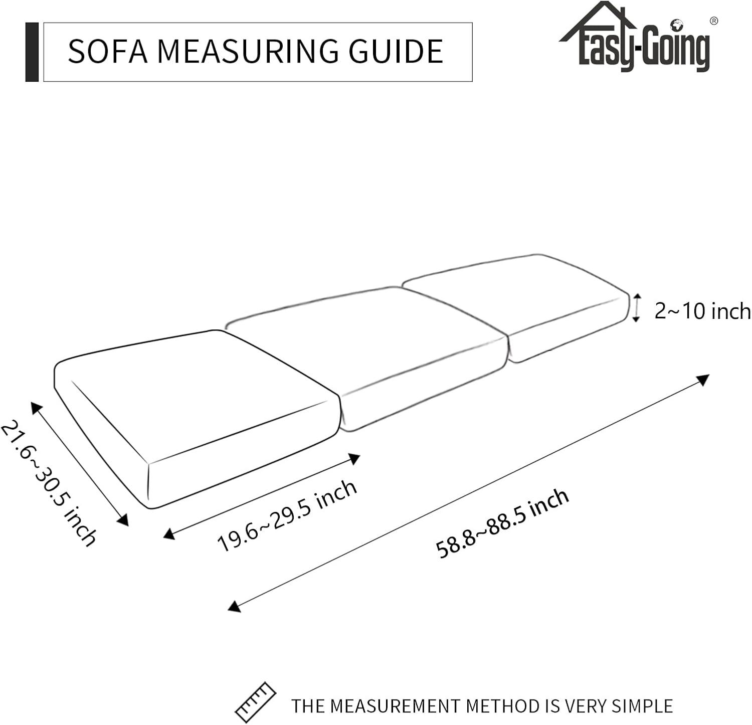 image:imageEasyGoing Stretch 4 Pieces Couch Cushion Covers for Sectional Sofa LeftRight L Shape Chaise Lounge Sofa Seat slipcover AntiSlip Sofa Cover Soft 3 Seater 1 Chaise Dark GraySnow White