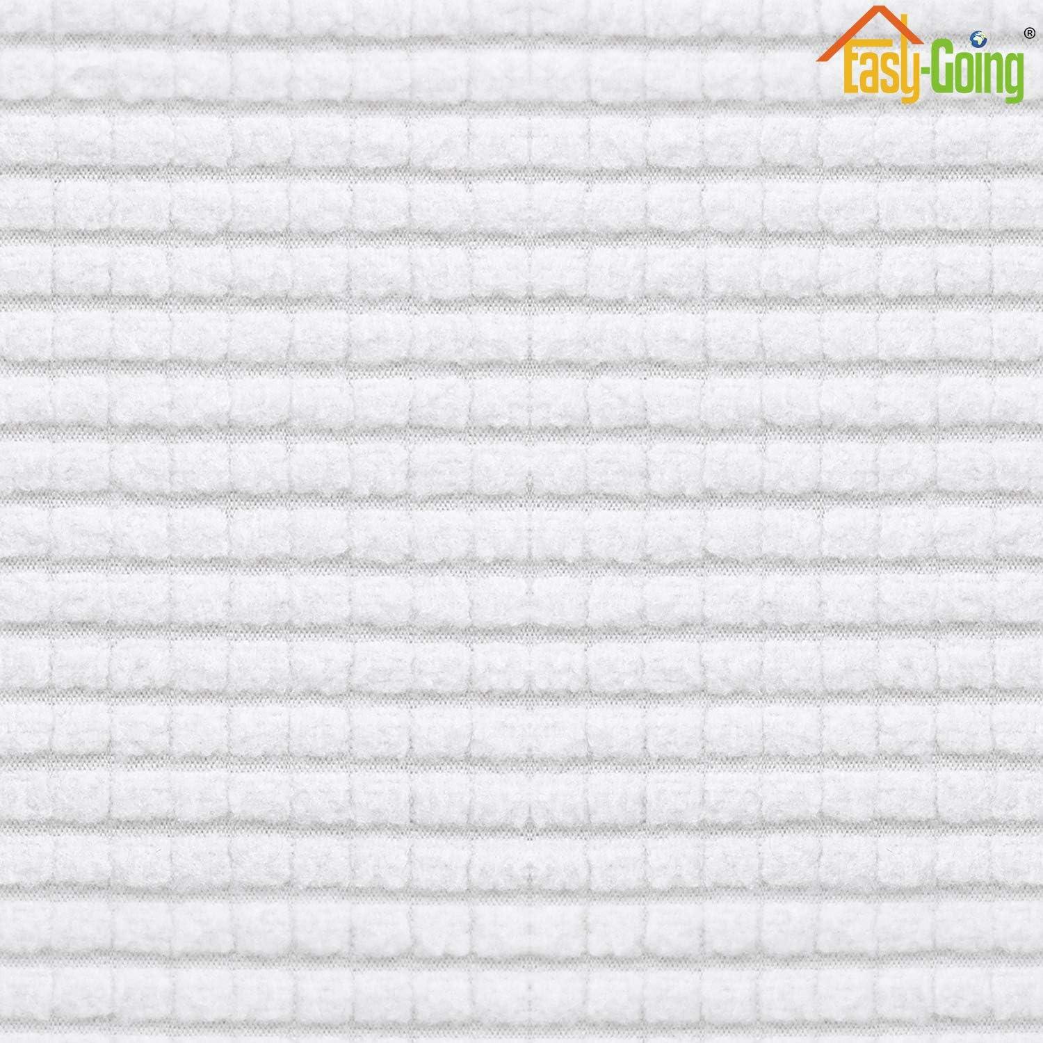 image:imageEasyGoing Stretch 4 Pieces Couch Cushion Covers for Sectional Sofa LeftRight L Shape Chaise Lounge Sofa Seat slipcover AntiSlip Sofa Cover Soft 3 Seater 1 Chaise Dark GraySnow White