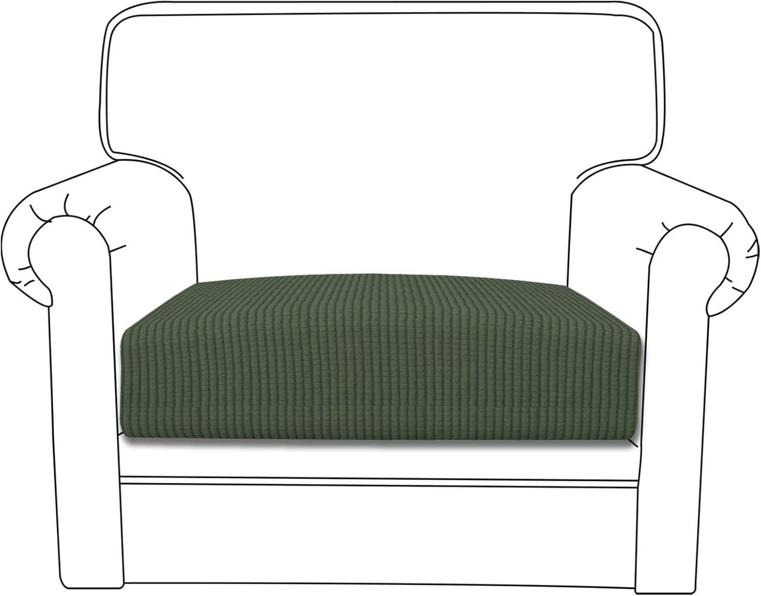 image:imageEasyGoing Stretch 4 Pieces Couch Cushion Covers for Sectional Sofa LeftRight L Shape Chaise Lounge Sofa Seat slipcover AntiSlip Sofa Cover Soft 3 Seater 1 Chaise Dark GrayOlive Green