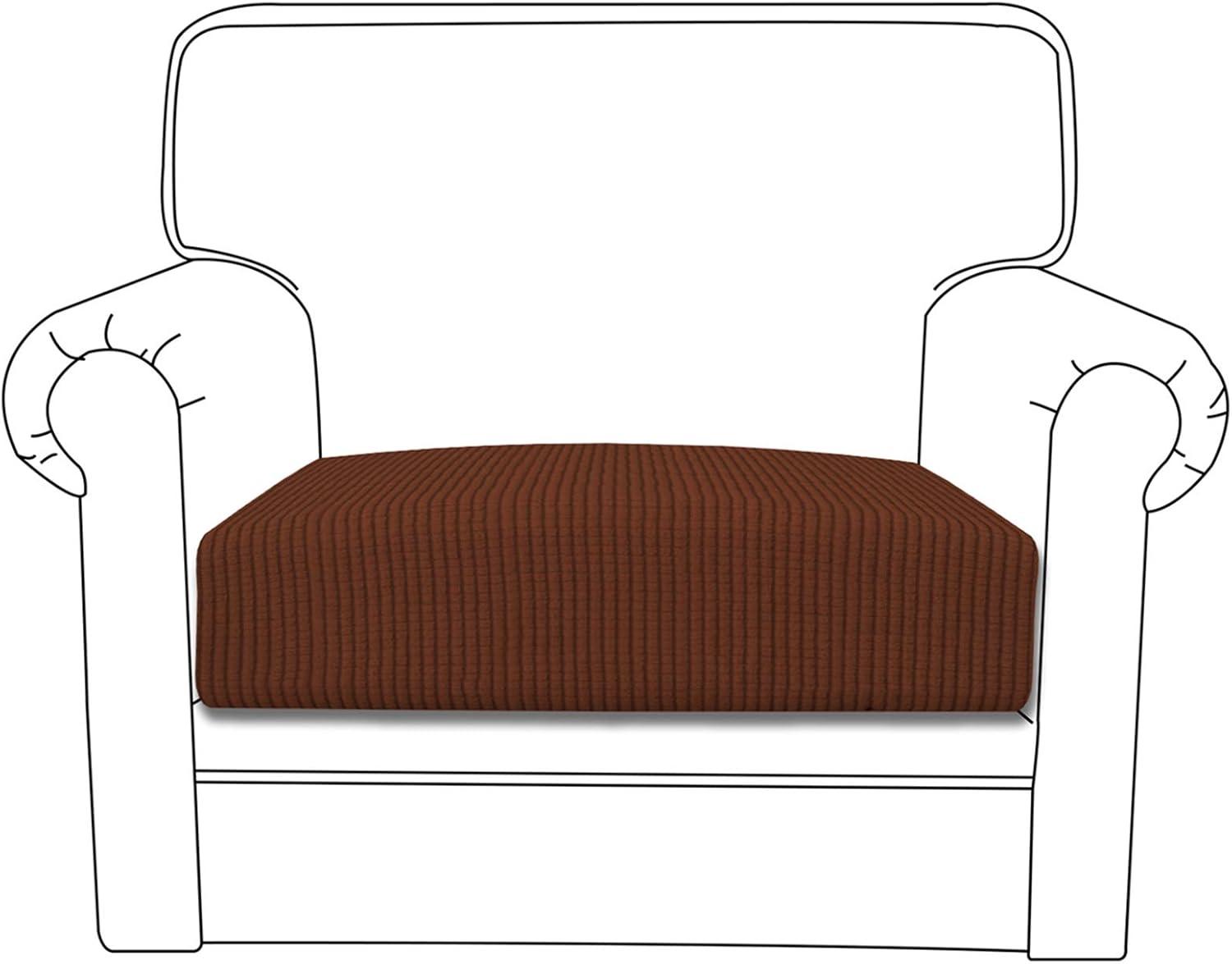 image:imageEasyGoing Stretch 4 Pieces Couch Cushion Covers for Sectional Sofa LeftRight L Shape Chaise Lounge Sofa Seat slipcover AntiSlip Sofa Cover Soft 3 Seater 1 Chaise Dark GrayCoffee