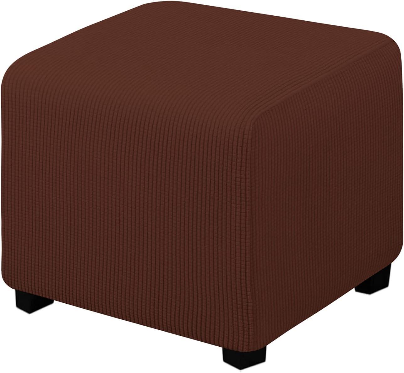 image:imageEasyGoing Stretch Ottoman Cover Length 2030in Folding Storage Stool Furniture Protector Soft Rectangle slipcover with Elastic BottomOttoman SmallDark GreyCoffee
