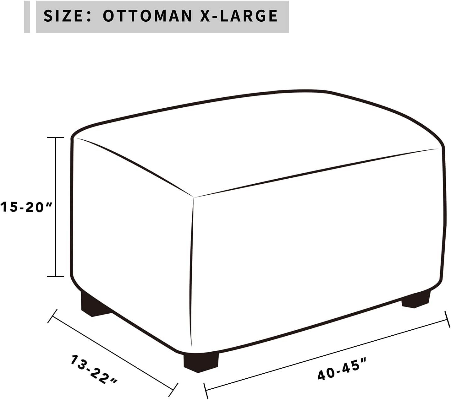 image:imageEasyGoing Stretch Ottoman Cover Length 2030in Folding Storage Stool Furniture Protector Soft Rectangle slipcover with Elastic BottomOttoman SmallDark GreyCoffee