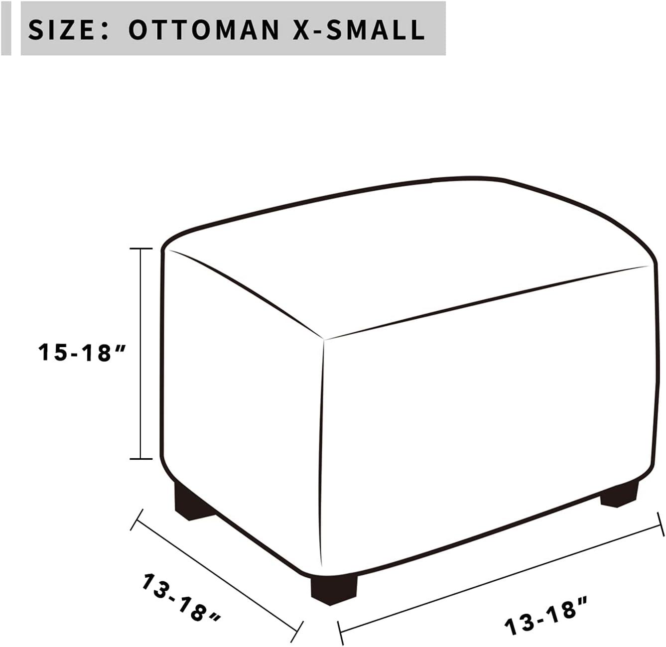 image:imageEasyGoing Stretch Ottoman Cover Length 2030in Folding Storage Stool Furniture Protector Soft Rectangle slipcover with Elastic BottomOttoman SmallDark GreyBrown