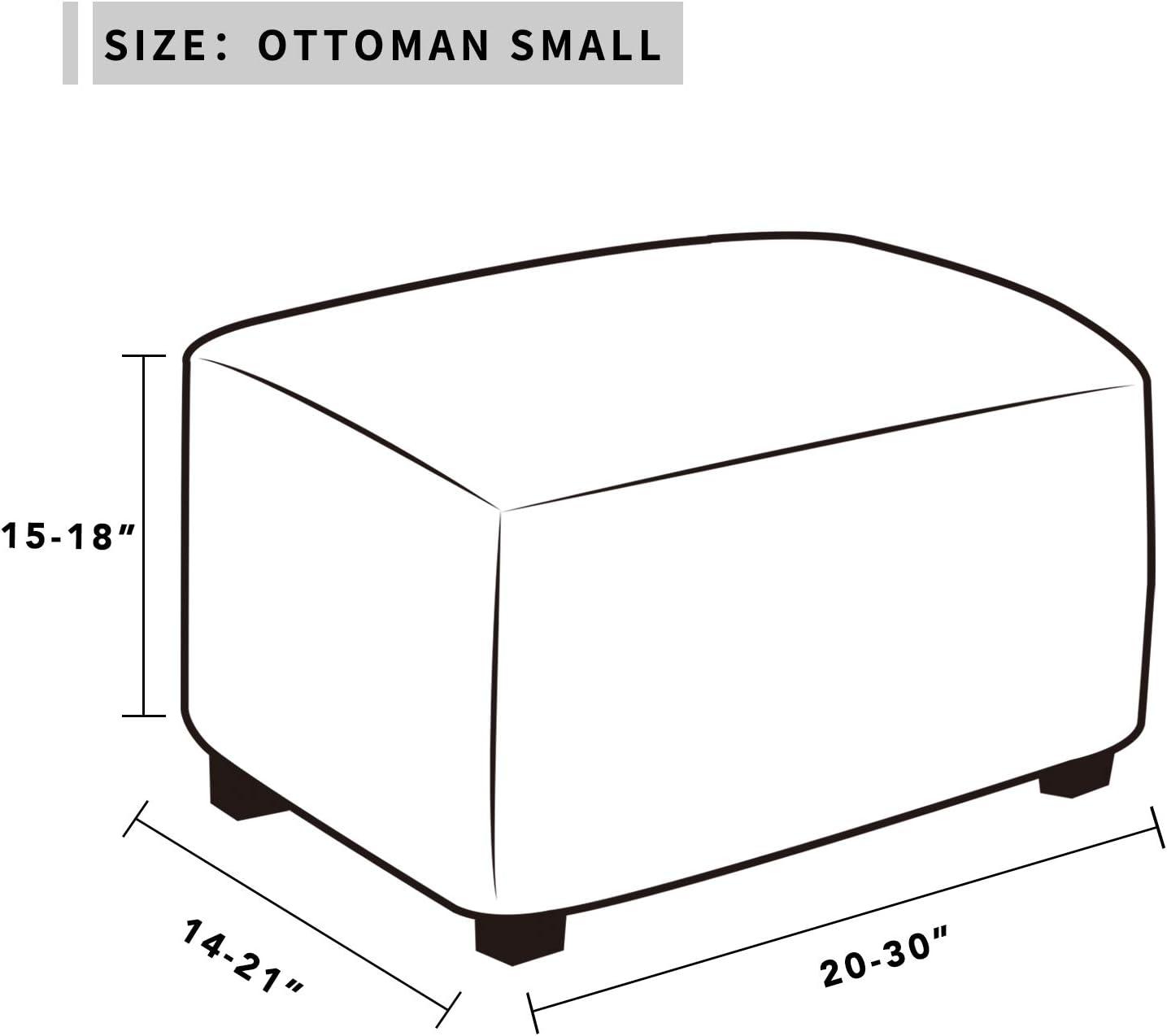 image:imageEasyGoing Stretch Ottoman Cover Length 2030in Folding Storage Stool Furniture Protector Soft Rectangle slipcover with Elastic BottomOttoman SmallDark GreyCream