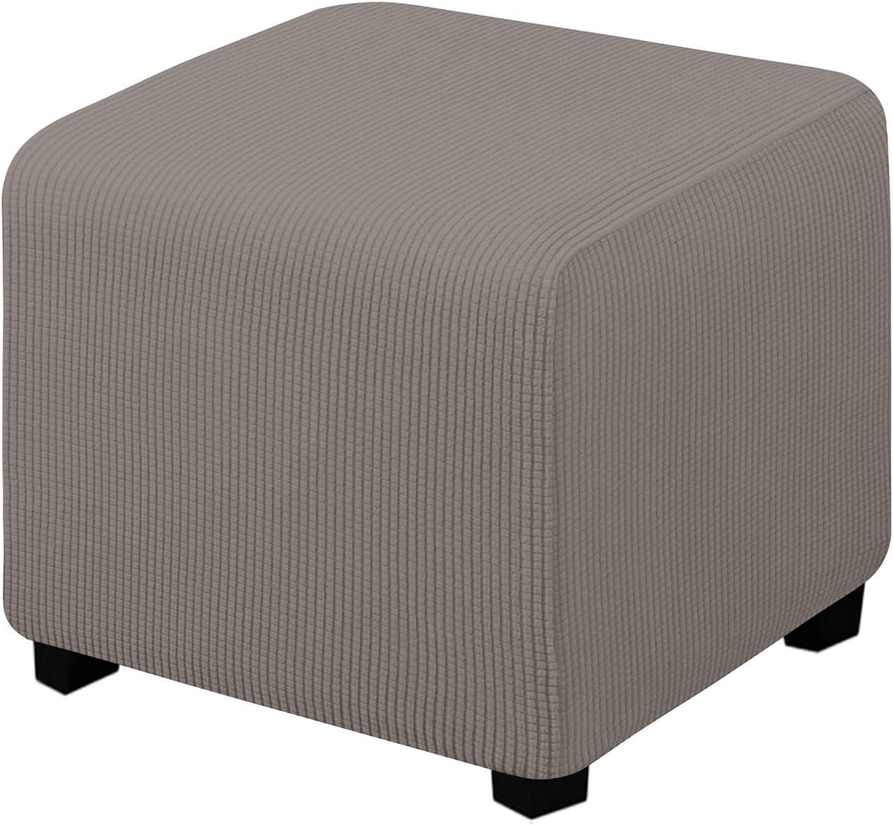 image:imageEasyGoing Stretch Ottoman Cover Length 2030in Folding Storage Stool Furniture Protector Soft Rectangle slipcover with Elastic BottomOttoman SmallDark GreyTaupe