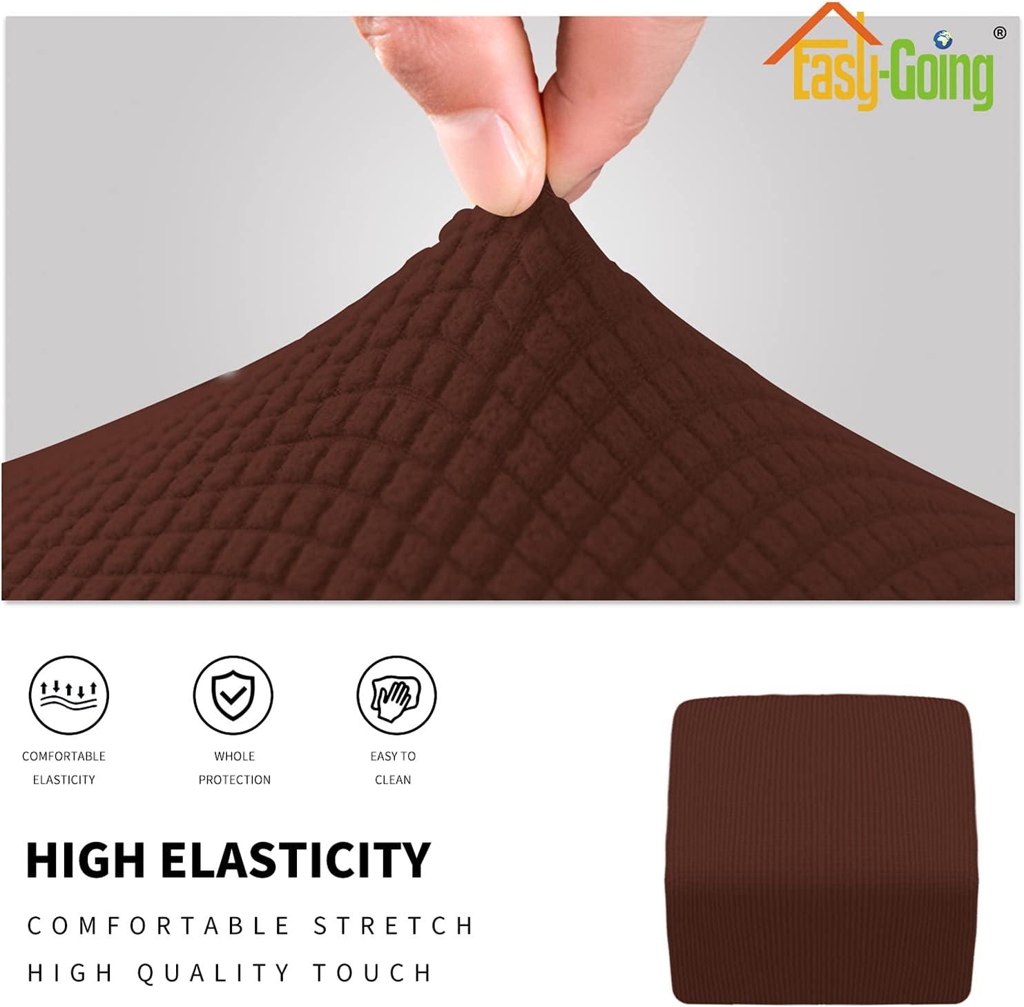 image:imageEasyGoing Stretch Ottoman Cover Length 2030in Folding Storage Stool Furniture Protector Soft Rectangle slipcover with Elastic BottomOttoman SmallDark GreyCoffee