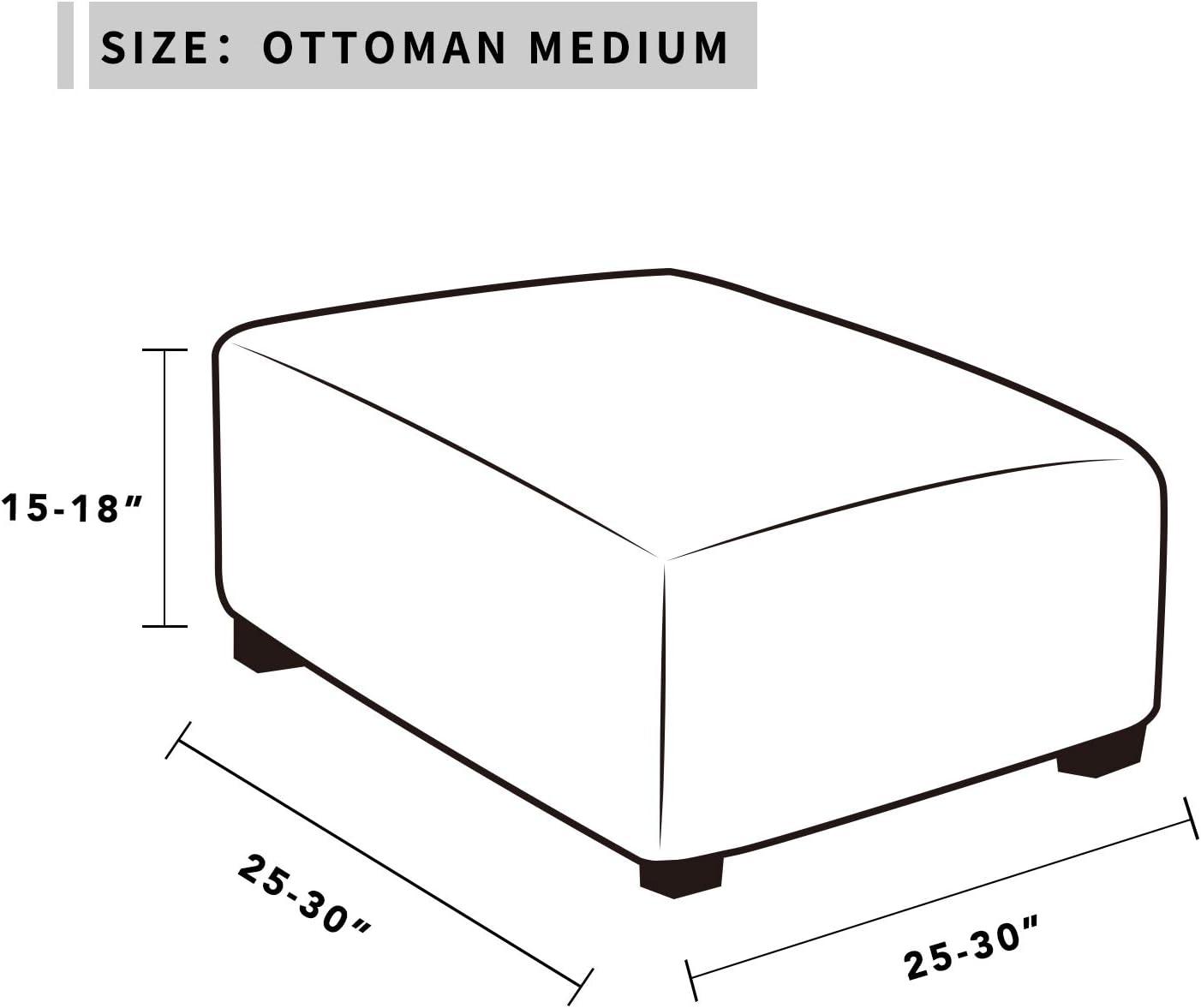 image:imageEasyGoing Stretch Ottoman Cover Length 2030in Folding Storage Stool Furniture Protector Soft Rectangle slipcover with Elastic BottomOttoman SmallDark GreyLight Gray