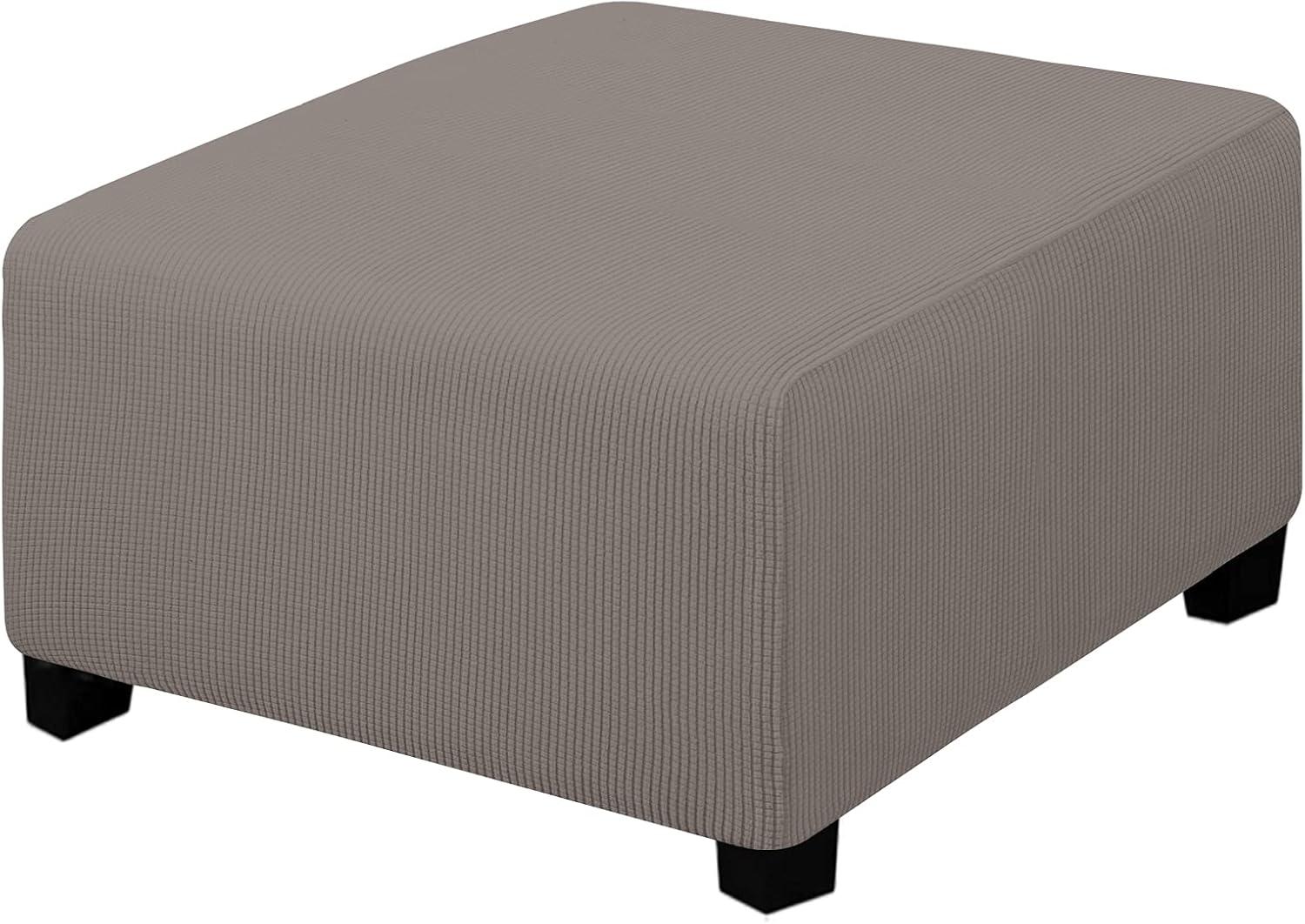image:imageEasyGoing Stretch Ottoman Cover Length 2030in Folding Storage Stool Furniture Protector Soft Rectangle slipcover with Elastic BottomOttoman SmallDark GreyTaupe