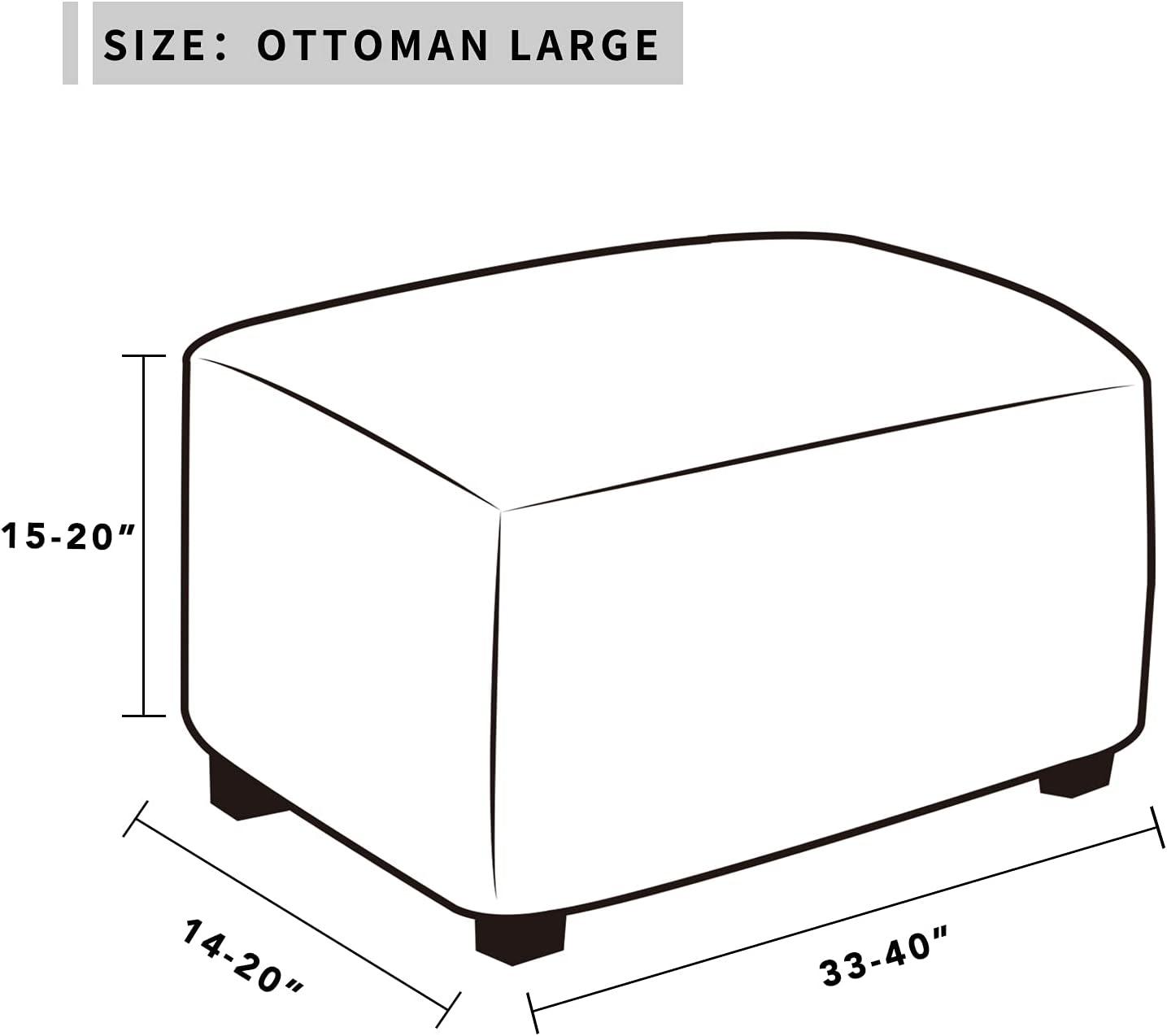 image:imageEasyGoing Stretch Ottoman Cover Length 2030in Folding Storage Stool Furniture Protector Soft Rectangle slipcover with Elastic BottomOttoman SmallDark GreyNatural