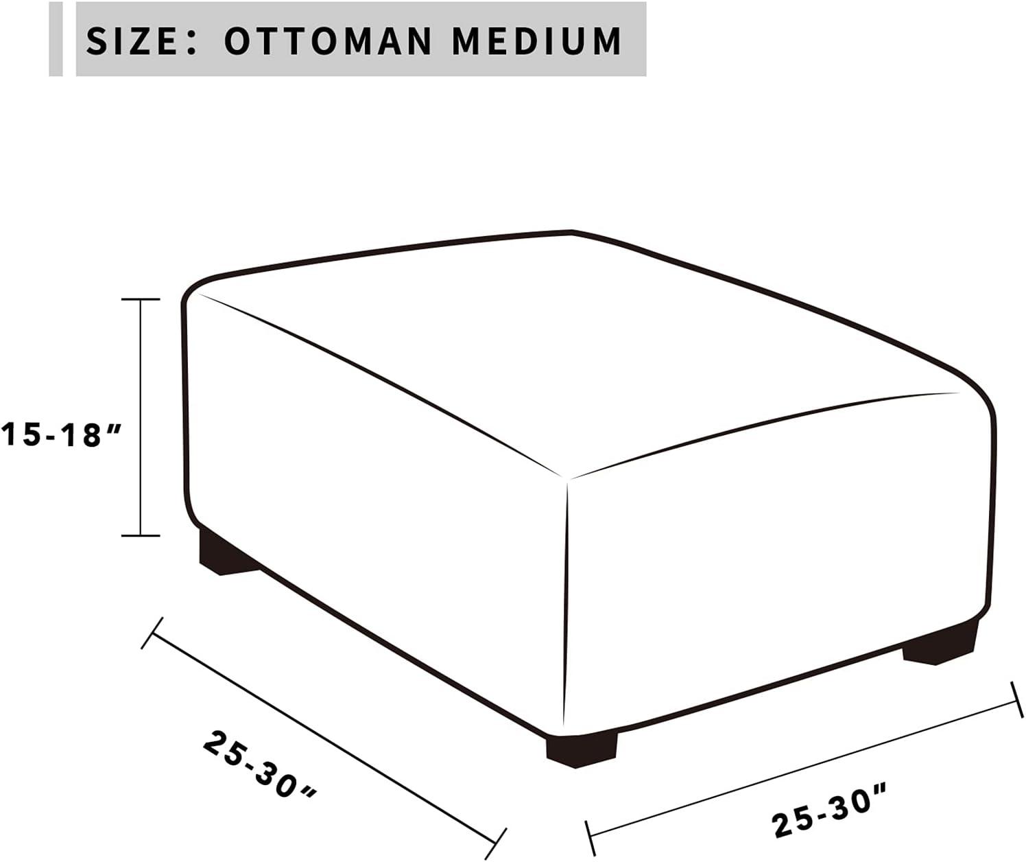image:imageEasyGoing Stretch Ottoman Cover Length 2030in Folding Storage Stool Furniture Protector Soft Rectangle slipcover with Elastic BottomOttoman SmallDark GreyDark Blue