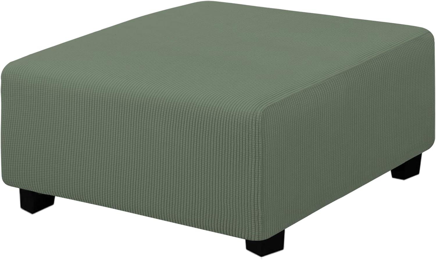 image:imageEasyGoing Stretch Ottoman Cover Length 2030in Folding Storage Stool Furniture Protector Soft Rectangle slipcover with Elastic BottomOttoman SmallDark GreyGreyish Green