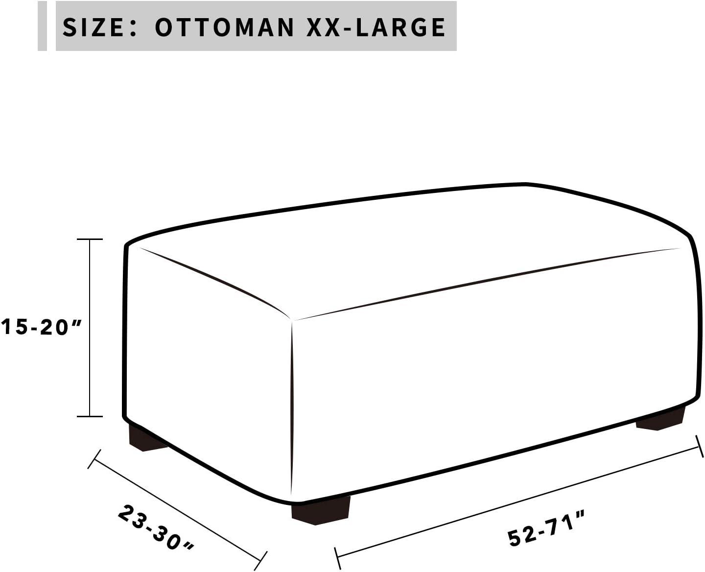 image:imageEasyGoing Stretch Ottoman Cover Length 2030in Folding Storage Stool Furniture Protector Soft Rectangle slipcover with Elastic BottomOttoman SmallDark GreyCream