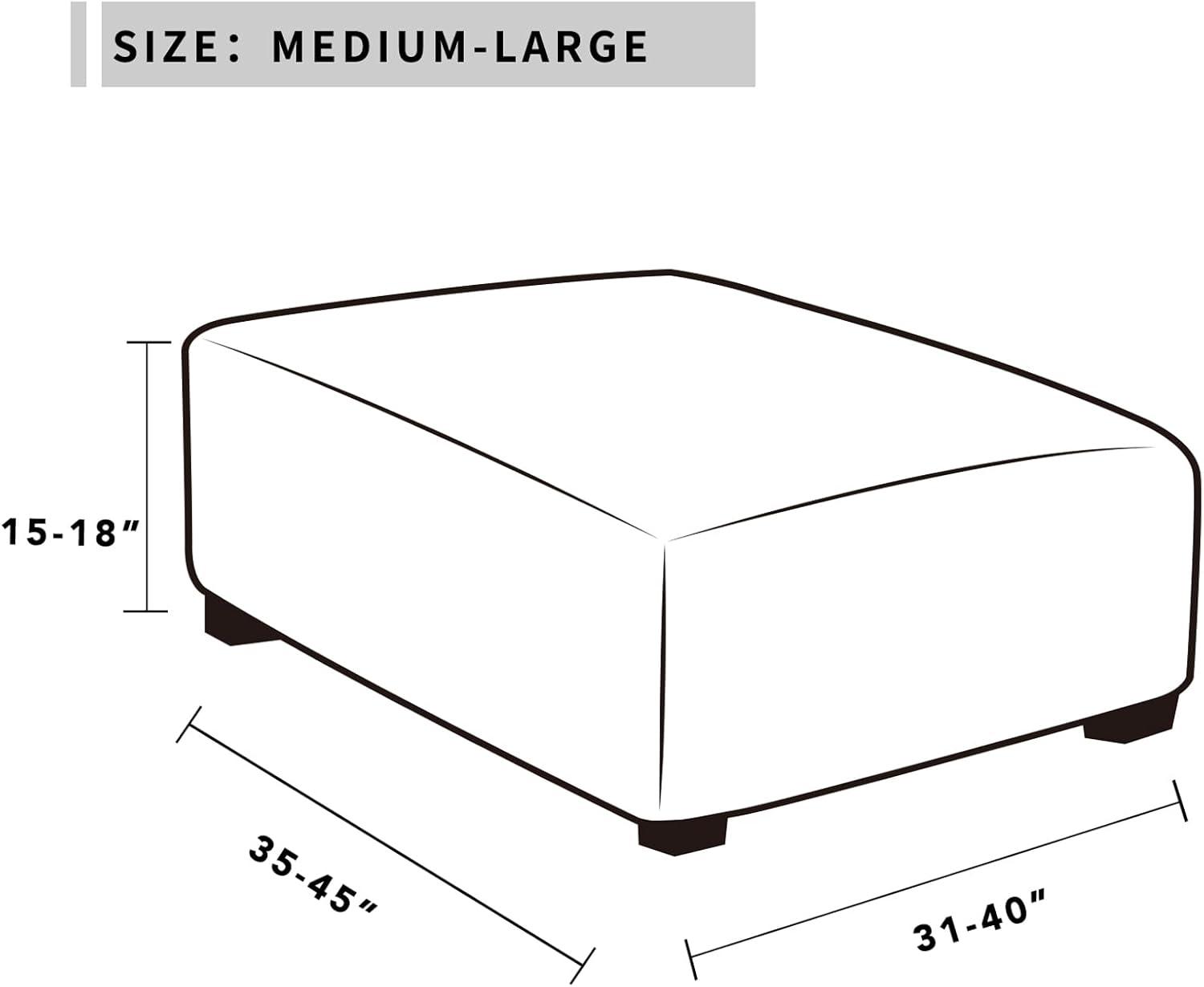 image:imageEasyGoing Stretch Ottoman Cover Length 2030in Folding Storage Stool Furniture Protector Soft Rectangle slipcover with Elastic BottomOttoman SmallDark GreyGreyish Green