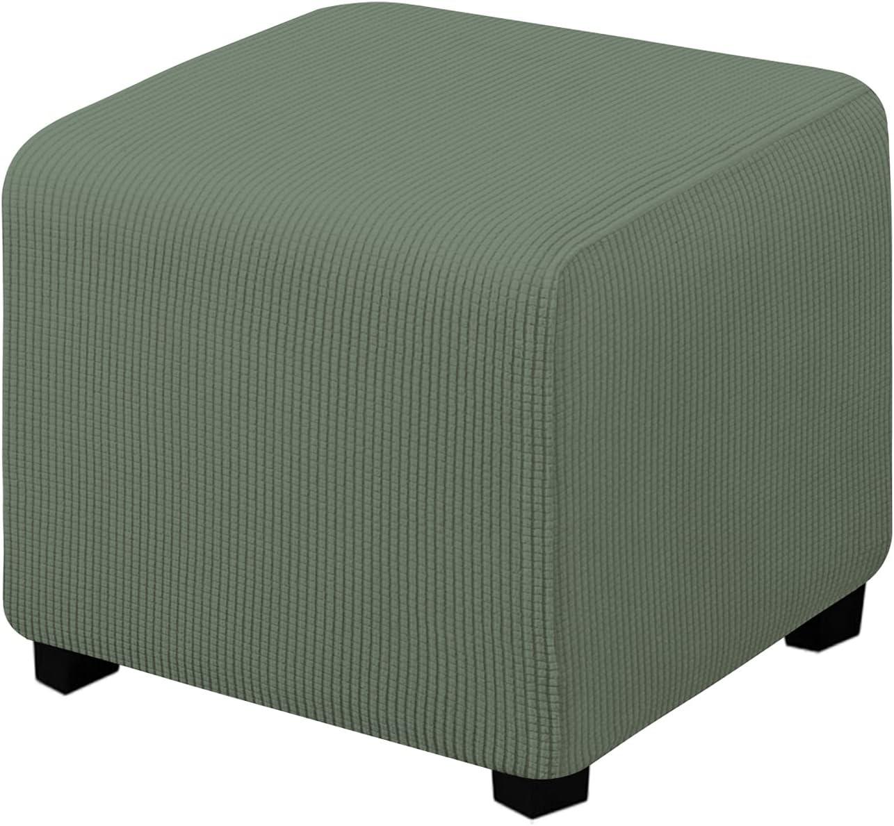image:imageEasyGoing Stretch Ottoman Cover Length 2030in Folding Storage Stool Furniture Protector Soft Rectangle slipcover with Elastic BottomOttoman SmallDark GreyGreyish Green