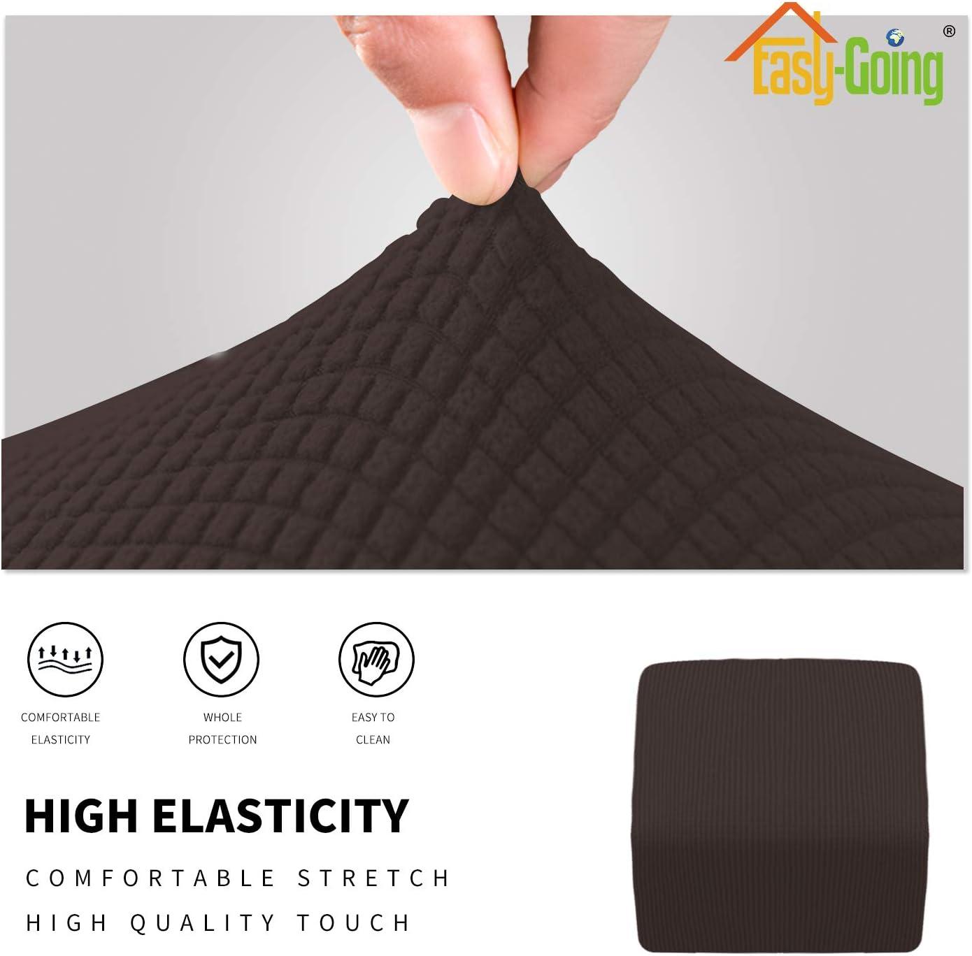 image:imageEasyGoing Stretch Ottoman Cover Length 2030in Folding Storage Stool Furniture Protector Soft Rectangle slipcover with Elastic BottomOttoman SmallDark GreyChocolate