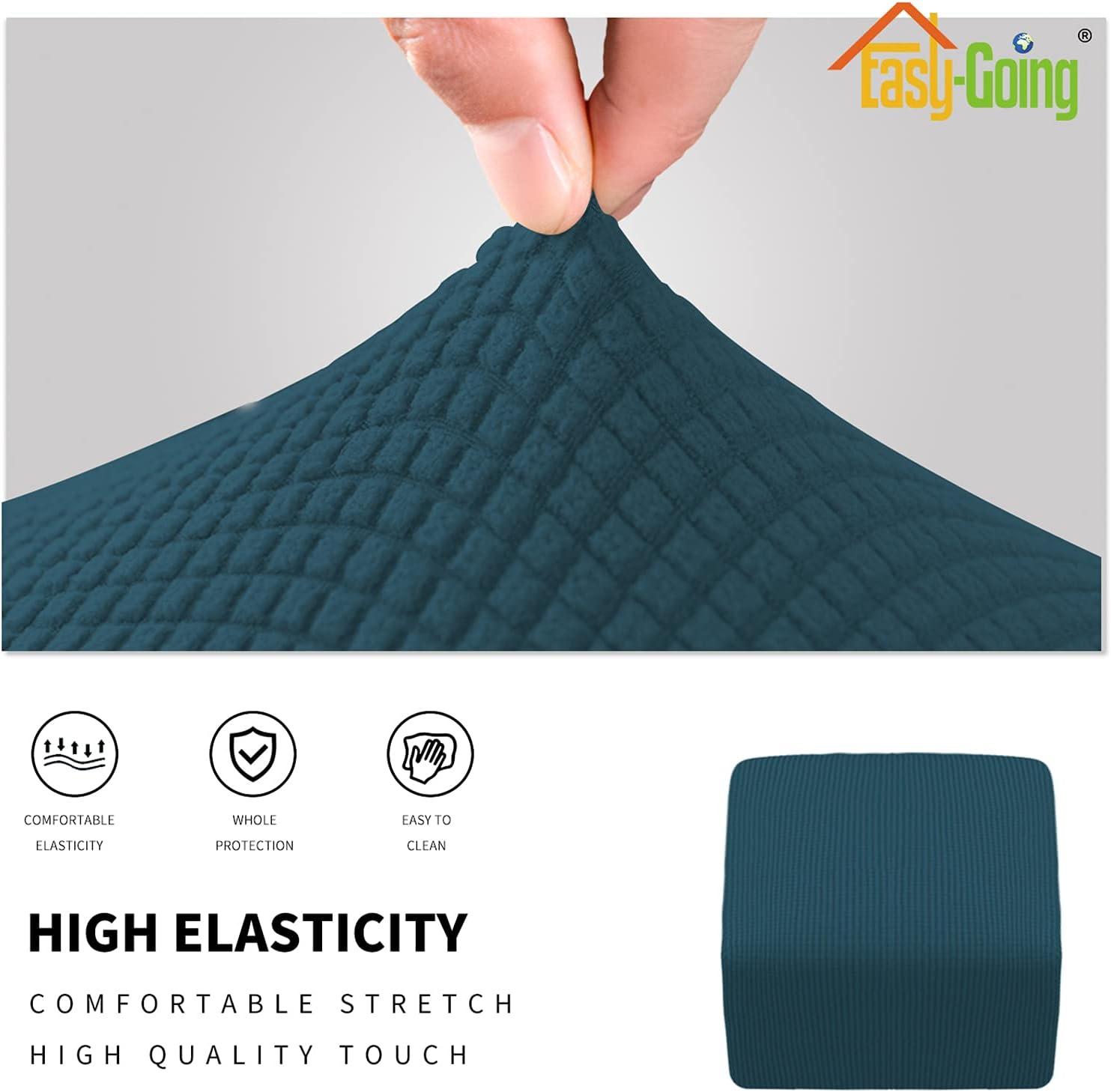 image:imageEasyGoing Stretch Ottoman Cover Length 2030in Folding Storage Stool Furniture Protector Soft Rectangle slipcover with Elastic BottomOttoman SmallDark GreyDeep Teal