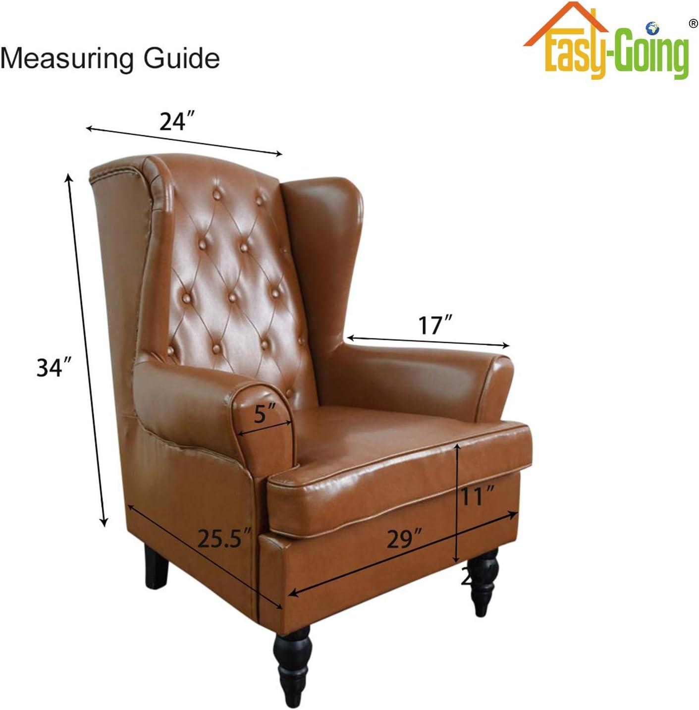 image:imageEasyGoing Stretch Wingback Chair Sofa Slipcover 1Piece Sofa Cover Furniture Protector Couch Soft with Elastic Bottom Spandex Jacquard Fabric Small ChecksWing ChairCamelDark Green