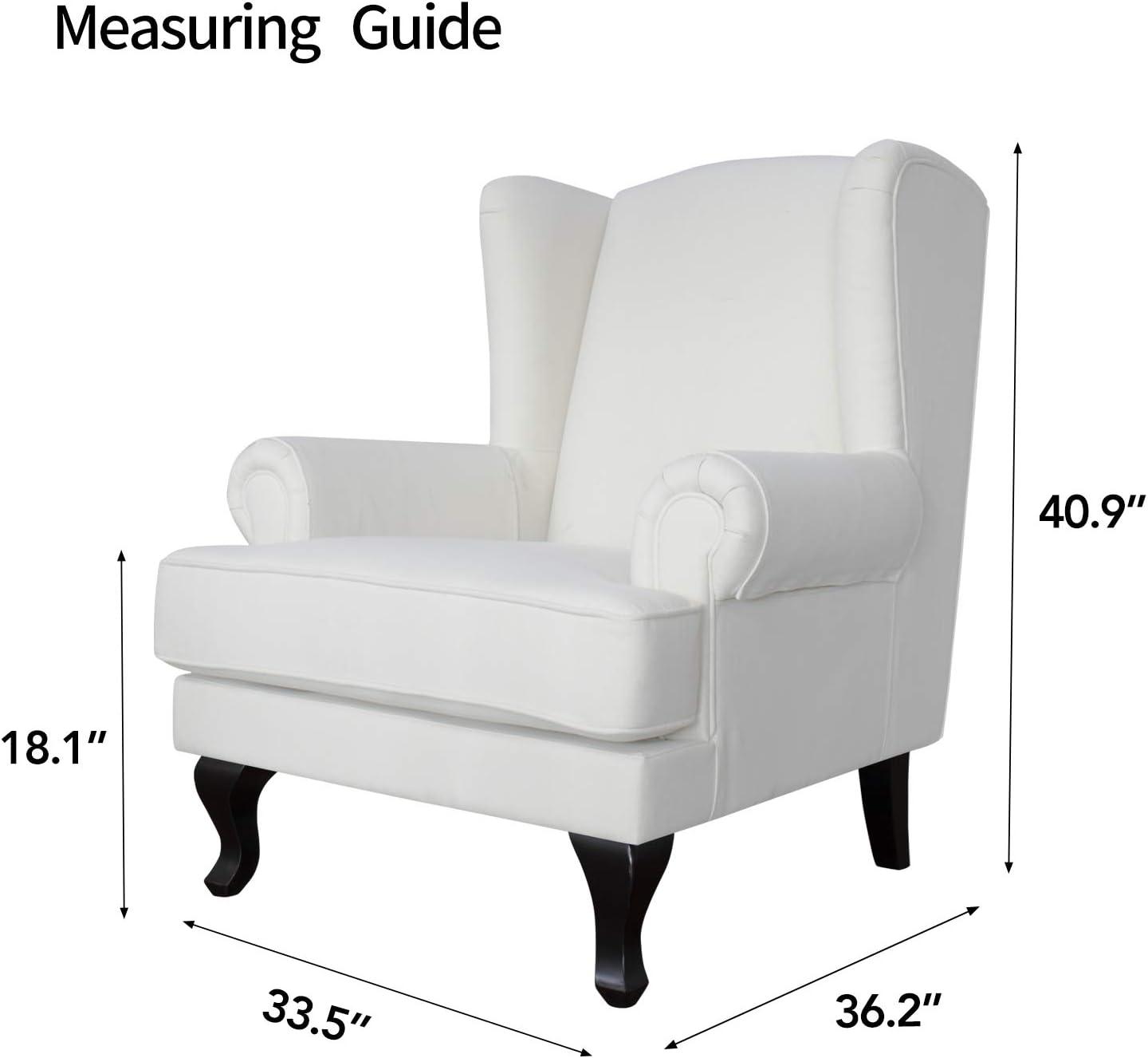 image:imageEasyGoing Stretch Wingback Chair Sofa Slipcover 1Piece Sofa Cover Furniture Protector Couch Soft with Elastic Bottom Spandex Jacquard Fabric Small ChecksWing ChairCamelDark Gray