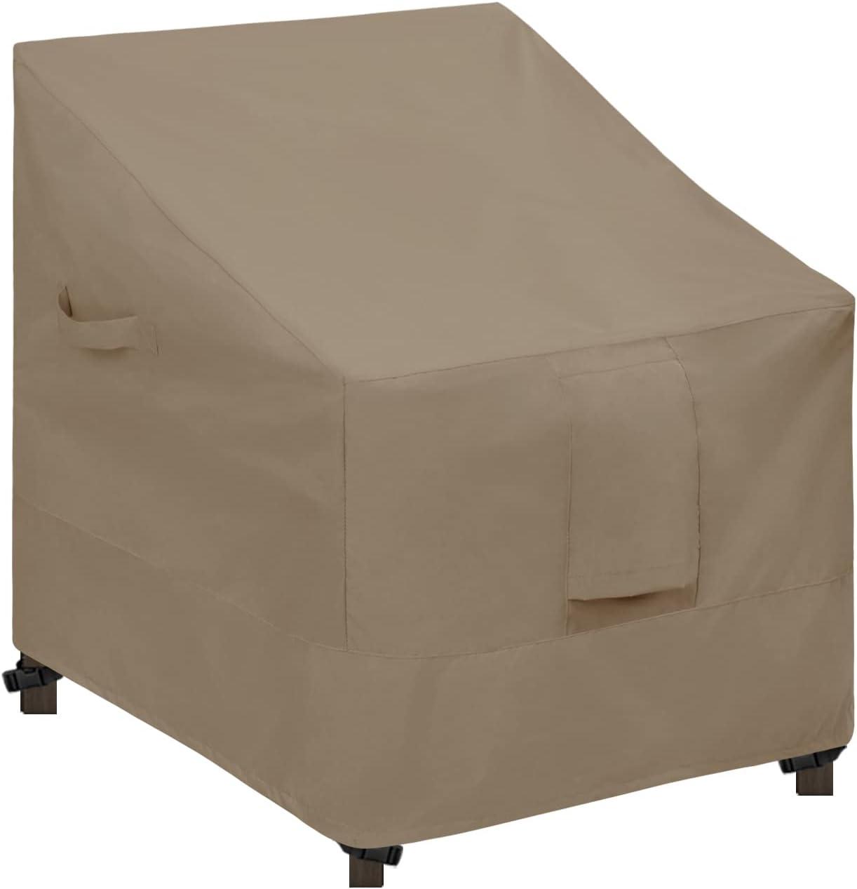 image:imageEasyGoing Waterproof Patio Chair Cover UV Resistant Outdoor Chair Cover Weatherproof Lawn Patio Furniture Cover with Tape Sealed Seam 2 Pack335Wx315Dx36H inch BlackCamel