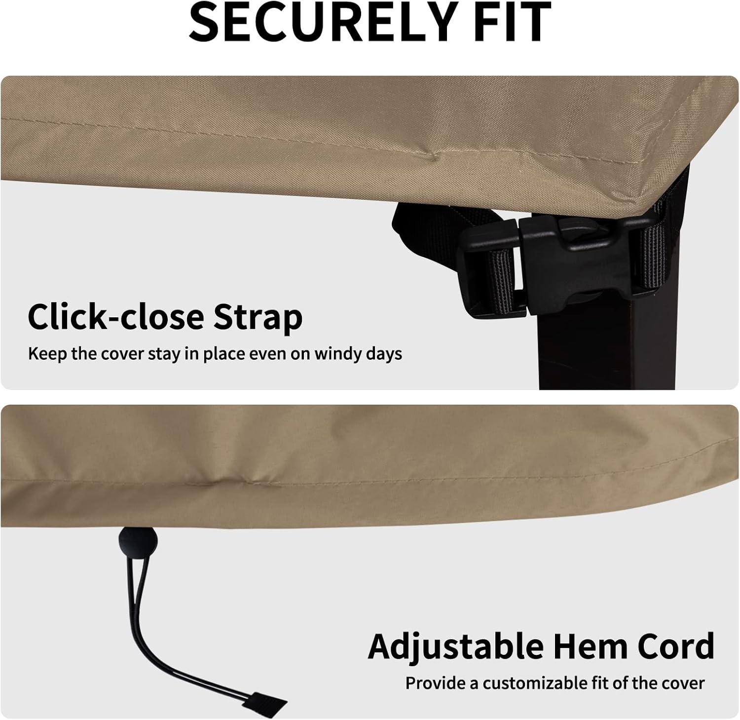 image:imageEasyGoing Waterproof Patio Chair Cover UV Resistant Outdoor Chair Cover Weatherproof Lawn Patio Furniture Cover with Tape Sealed Seam 2 Pack335Wx315Dx36H inch BlackCamel
