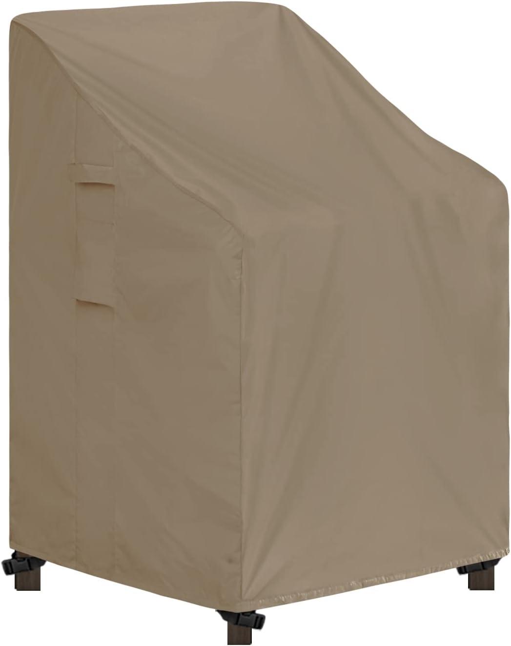 image:imageEasyGoing Waterproof Patio Chair Cover UV Resistant Outdoor Chair Cover Weatherproof Lawn Patio Furniture Cover with Tape Sealed Seam 2 Pack335Wx315Dx36H inch BlackCamel