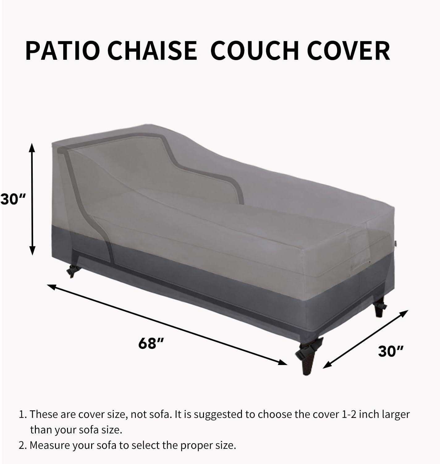 image:imageEasyGoing Waterproof Patio Lounge Chair Cover UV Resistant Outdoor Chaise Lounge Covers with Tape Sealed Seam1 Pack78Wx355Dx33H inch BlackGrayDark Gray
