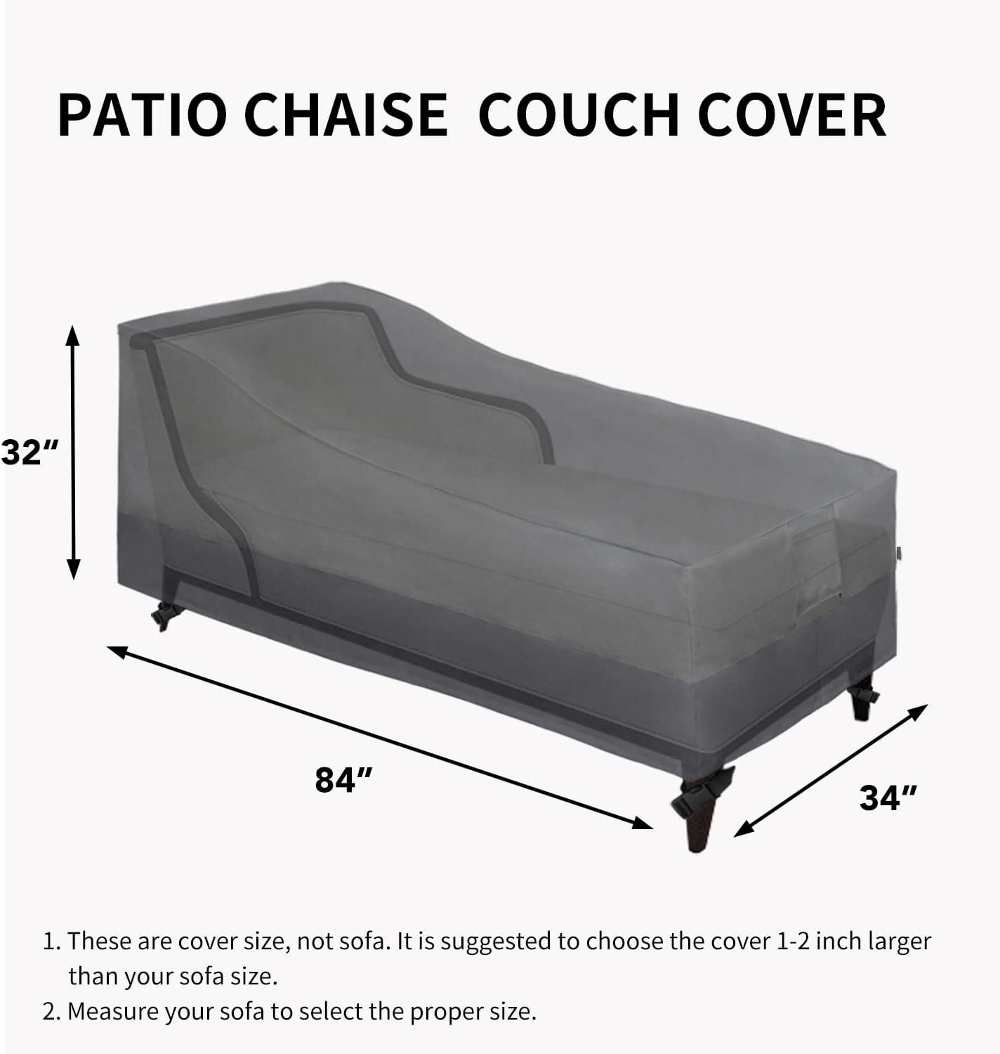 image:imageEasyGoing Waterproof Patio Lounge Chair Cover UV Resistant Outdoor Chaise Lounge Covers with Tape Sealed Seam1 Pack78Wx355Dx33H inch BlackGrayDark Gray