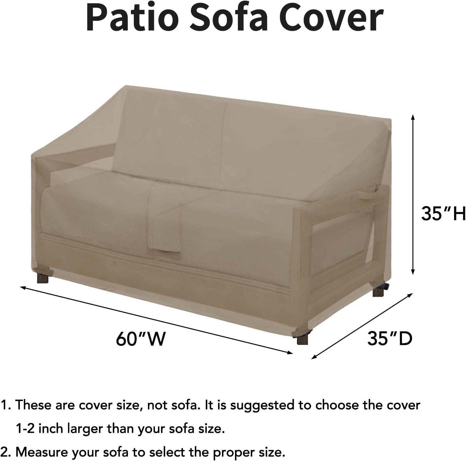 image:imageEasyGoing Waterproof Patio Sofa Cover UV Resistant 3 Seater Outdoor Sofa Cover Weatherproof Lawn Patio Furniture Cover with Tape Sealed Seam 79Wx37Dx35H inch BlackCamel
