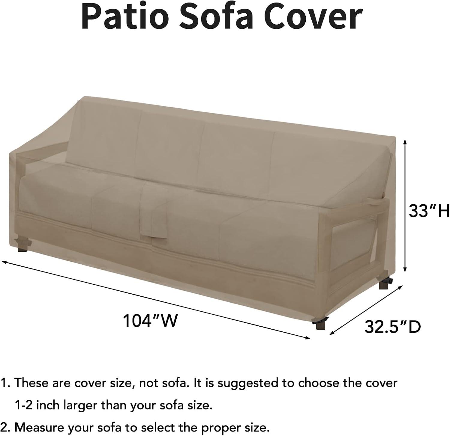 image:imageEasyGoing Waterproof Patio Sofa Cover UV Resistant 3 Seater Outdoor Sofa Cover Weatherproof Lawn Patio Furniture Cover with Tape Sealed Seam 79Wx37Dx35H inch BlackCamel