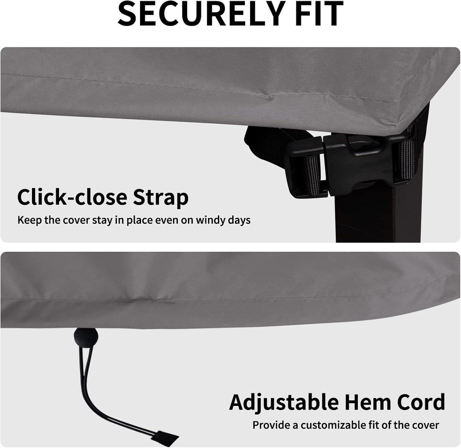image:imageEasyGoing Waterproof Patio Sofa Cover UV Resistant 3 Seater Outdoor Sofa Cover Weatherproof Lawn Patio Furniture Cover with Tape Sealed Seam 79Wx37Dx35H inch BlackGrey